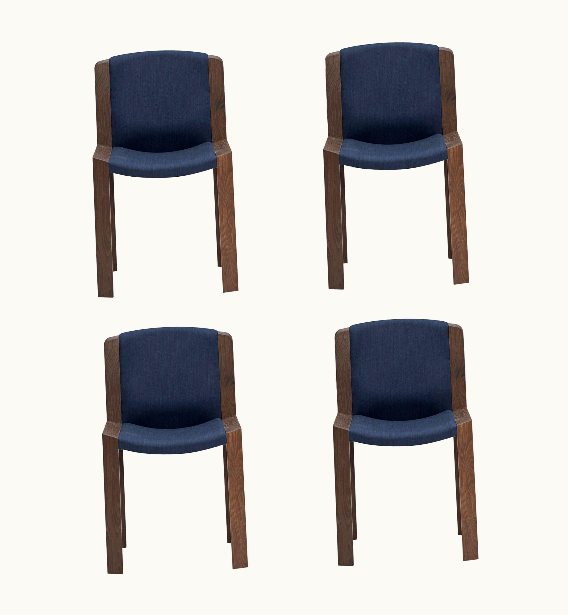 Joe Colombo Joe Colombo Set Of Four Joe Colombo 'Chair 300' Wood And Kvadrat Fabric By Karakter UZ0192839