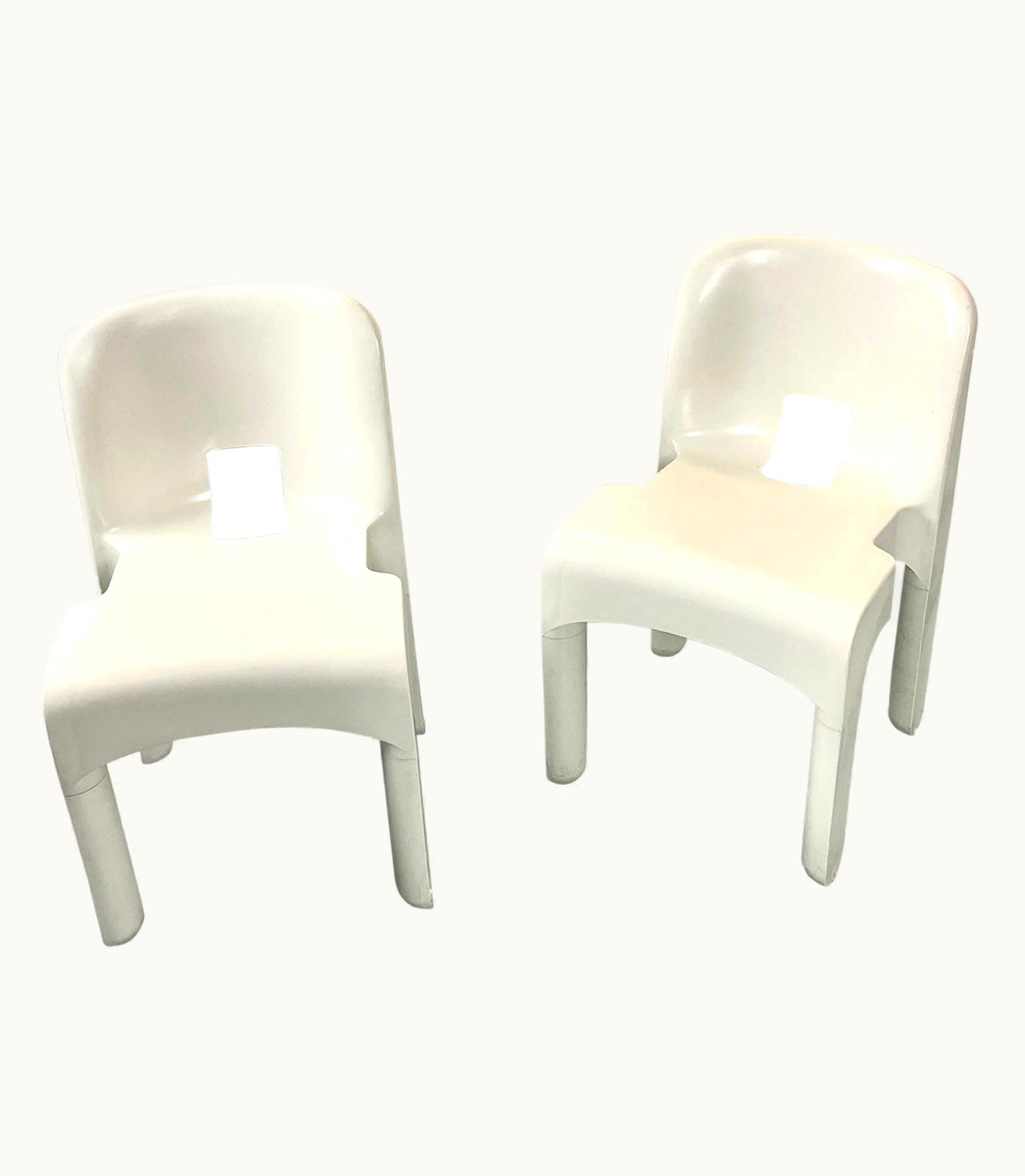 Joe Colombo Joe Colombo Universale Plastic Chair For Kartell White Italy Vintage Space Age UZ0192854