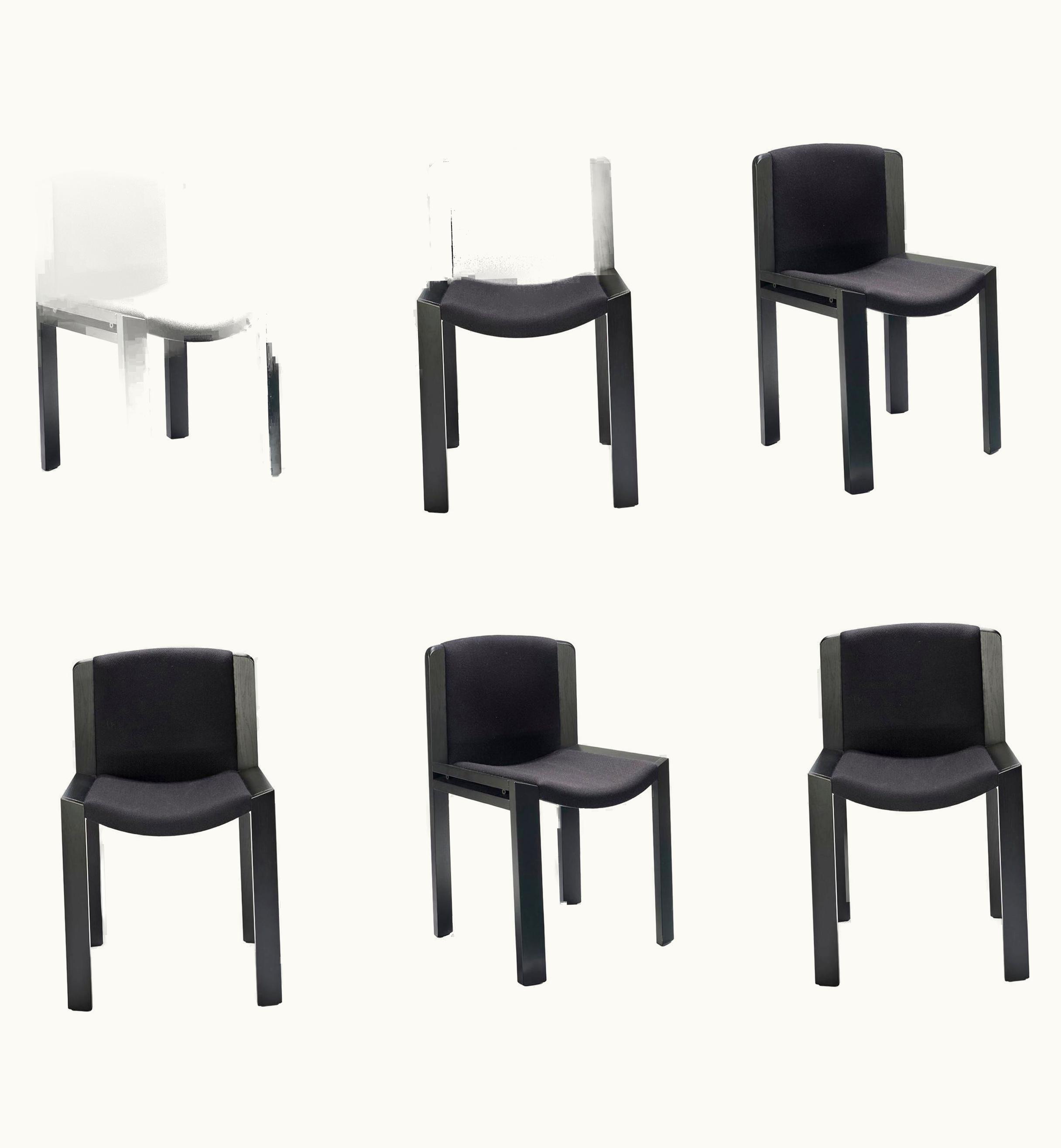 Joe Colombo Joe Colombo Set Of Six Joe Colombo 'Chair 300' Wood And Kvadrat Fabric By Karakter UZ0192906