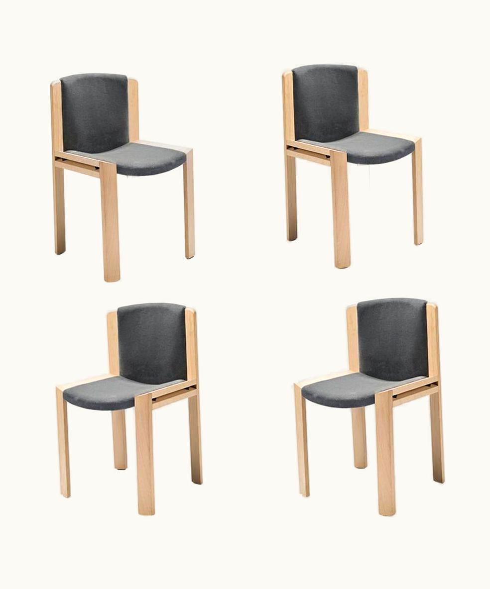 Joe Colombo Joe Colombo Set Of Four Joe Colombo 'Chair 300' Wood And Kvadrat Fabric By Karakter UZ0192907