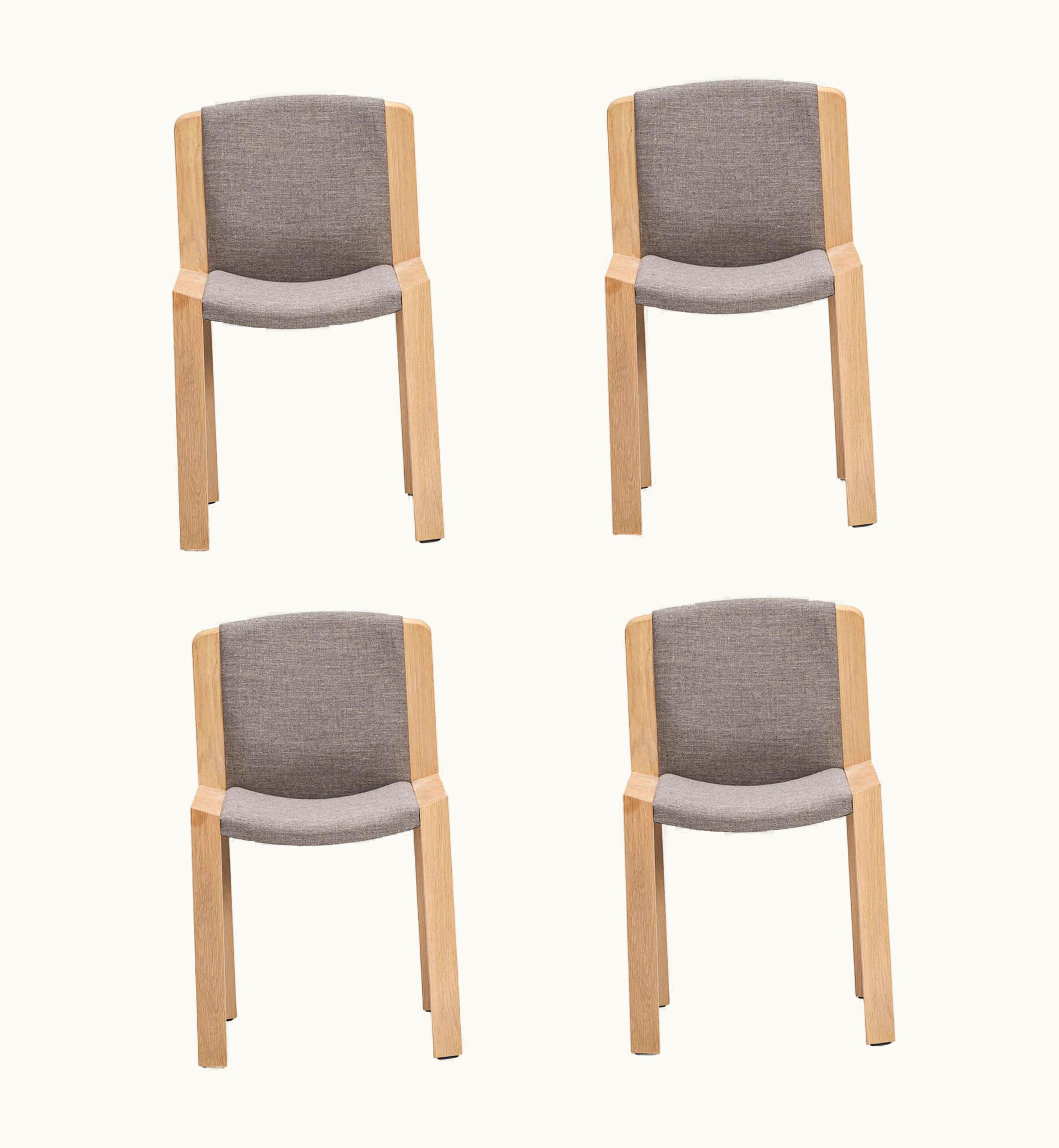 Joe Colombo Joe Colombo Set Of Four Joe Colombo 'Chair 300' Wood And Kvadrat Fabric By Karakter UZ0192951