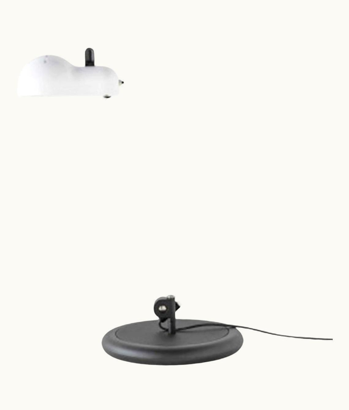 Joe Colombo Joe Colombo 'Topo' Table Lamp In White And Black With Base For Stilnovo