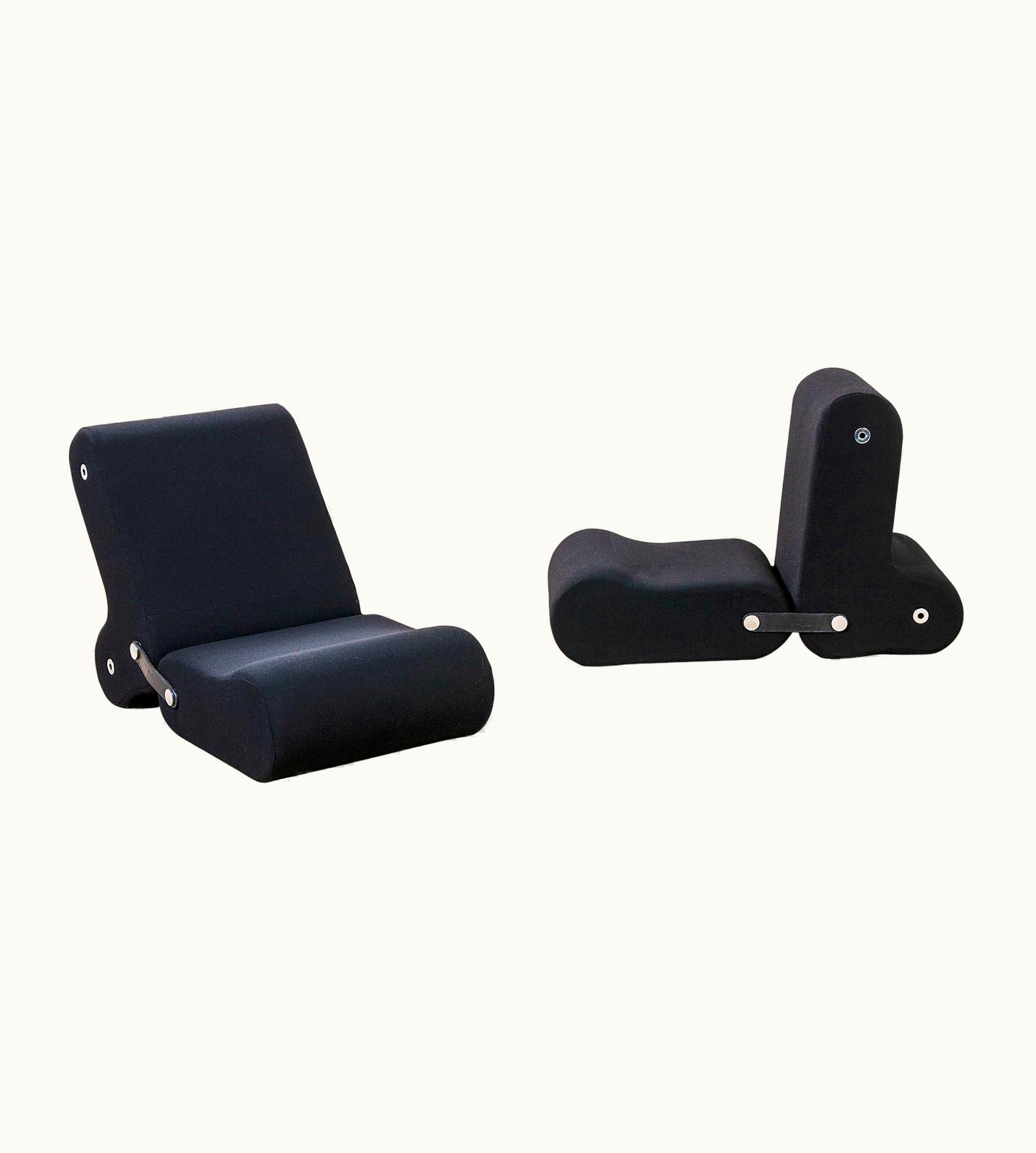 Joe Colombo Joe Colombo 20th Century Joe Colombo Pair Of Black Multichair Settees For B-Line '70s