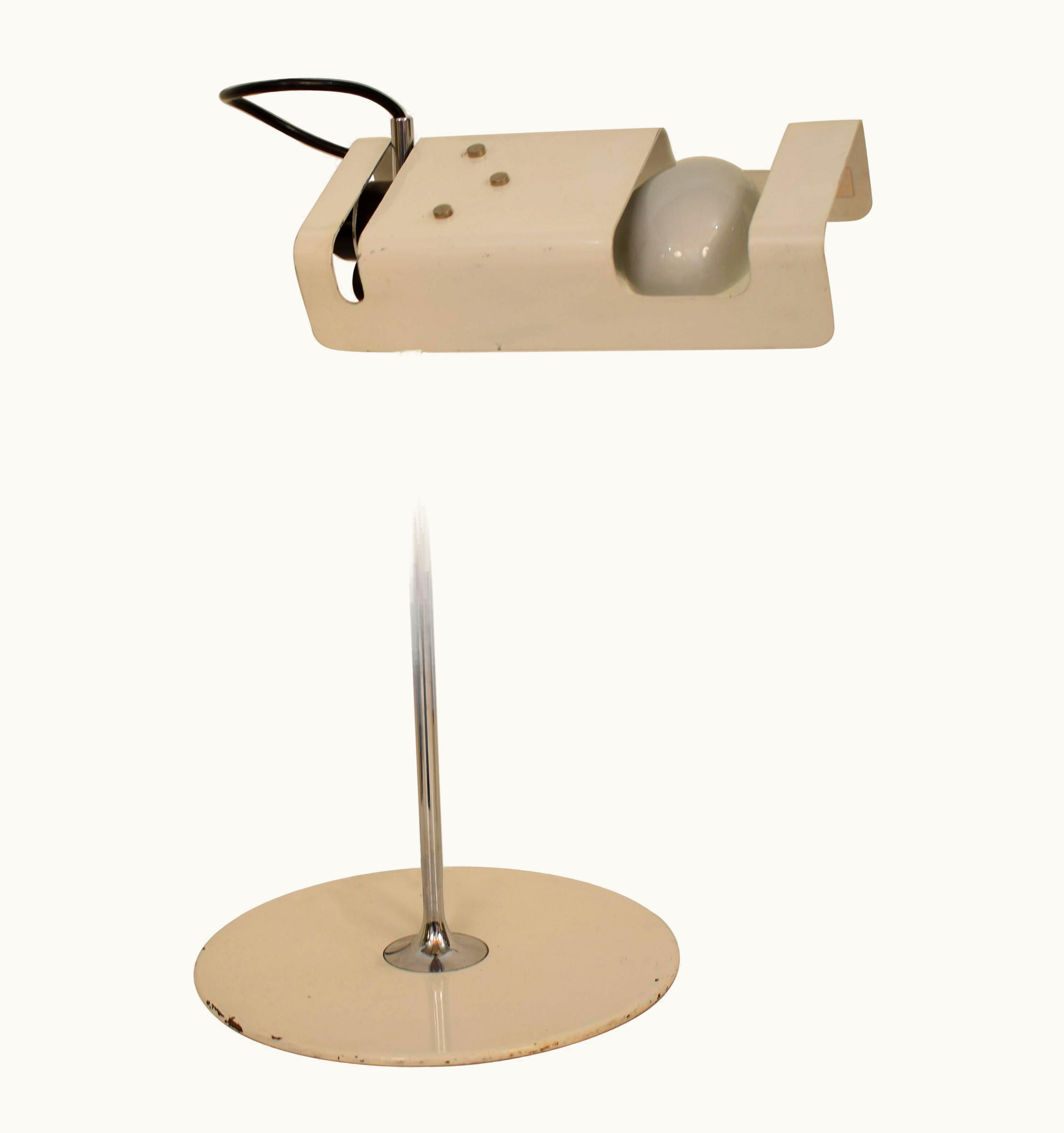 Joe Colombo Joe Colombo Midcentury Table Lamp By Joe Colombo Model #291 Spider In White For Oluce, 1970