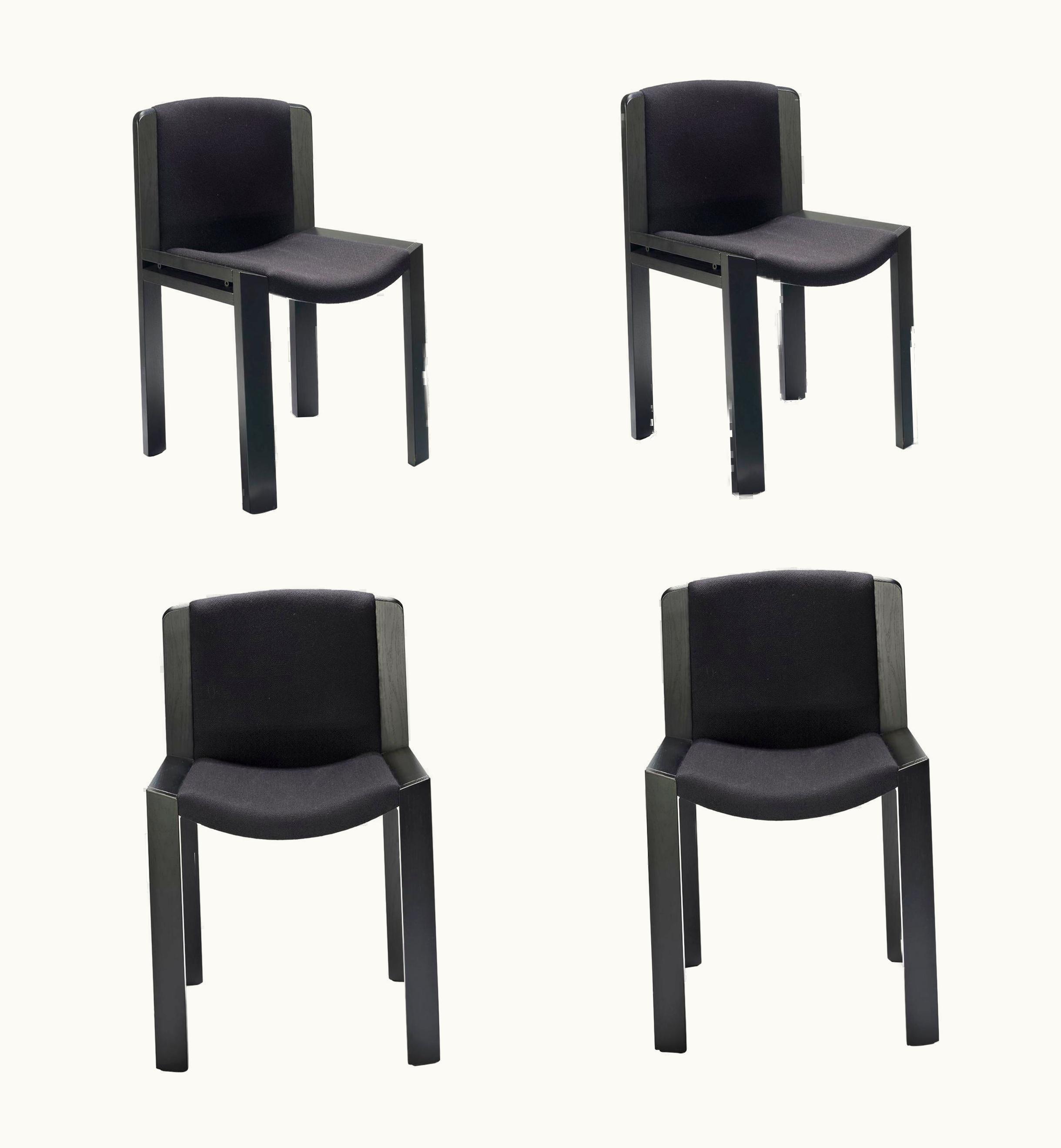 Joe Colombo Joe Colombo Set Of Four Joe Colombo 'Chair 300' Wood And Kvadrat Fabric By Karakter UZ0193027