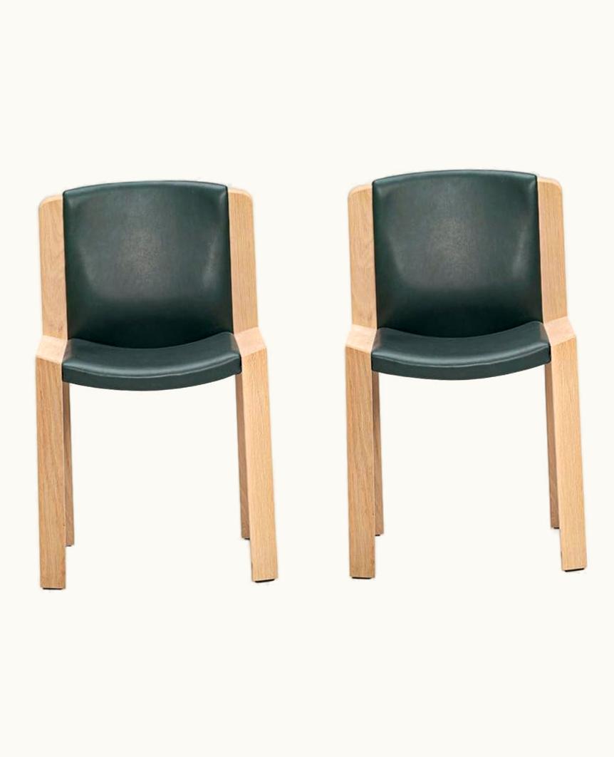 Joe Colombo Joe Colombo Set Of Two Joe Colombo 'Chair 300' Wood And Sørensen Leather By Karakter UZ0193032
