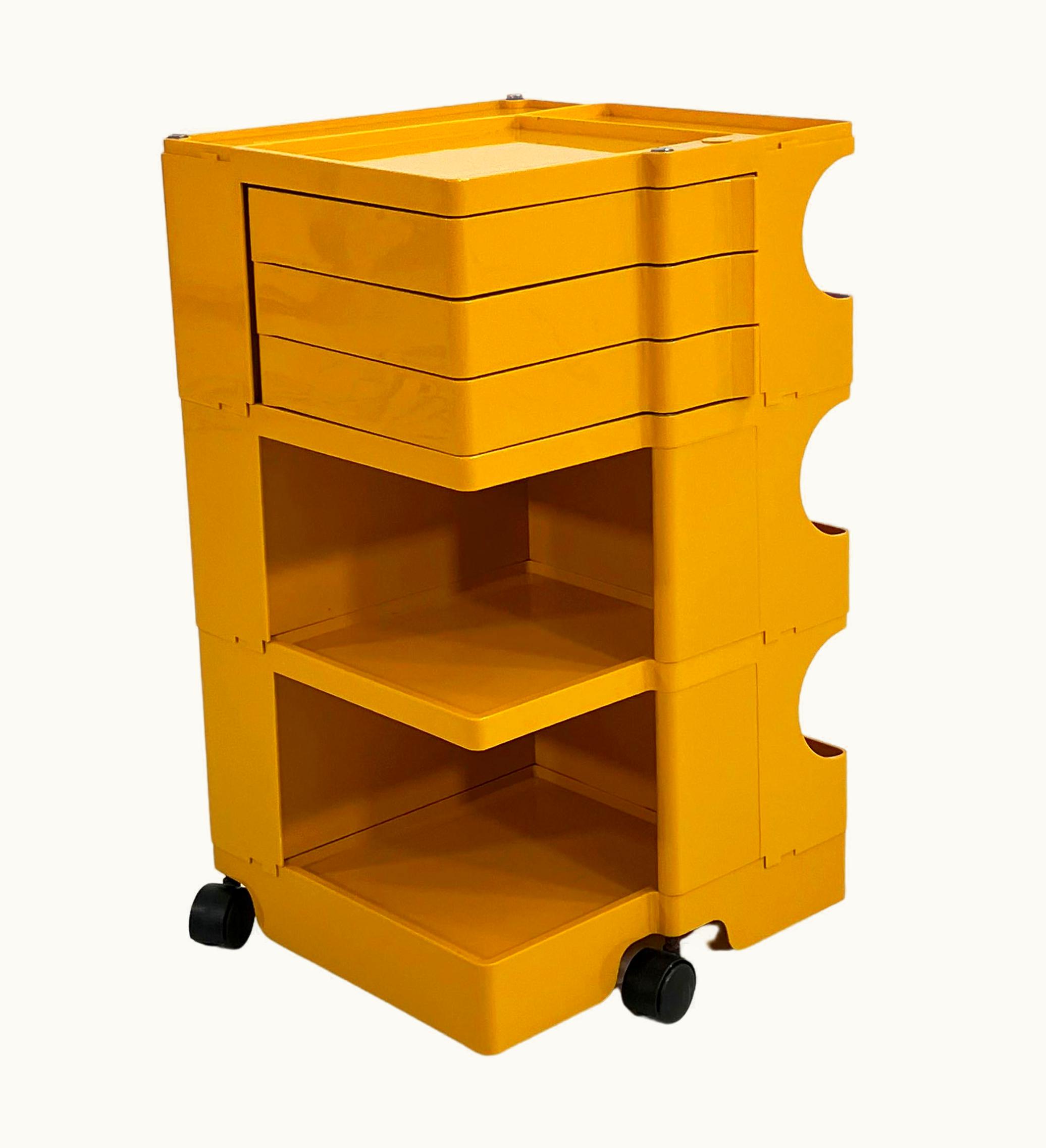 Joe Colombo Yellow Boby Trolley By Joe Colombo For Bieffeplast, 1960s