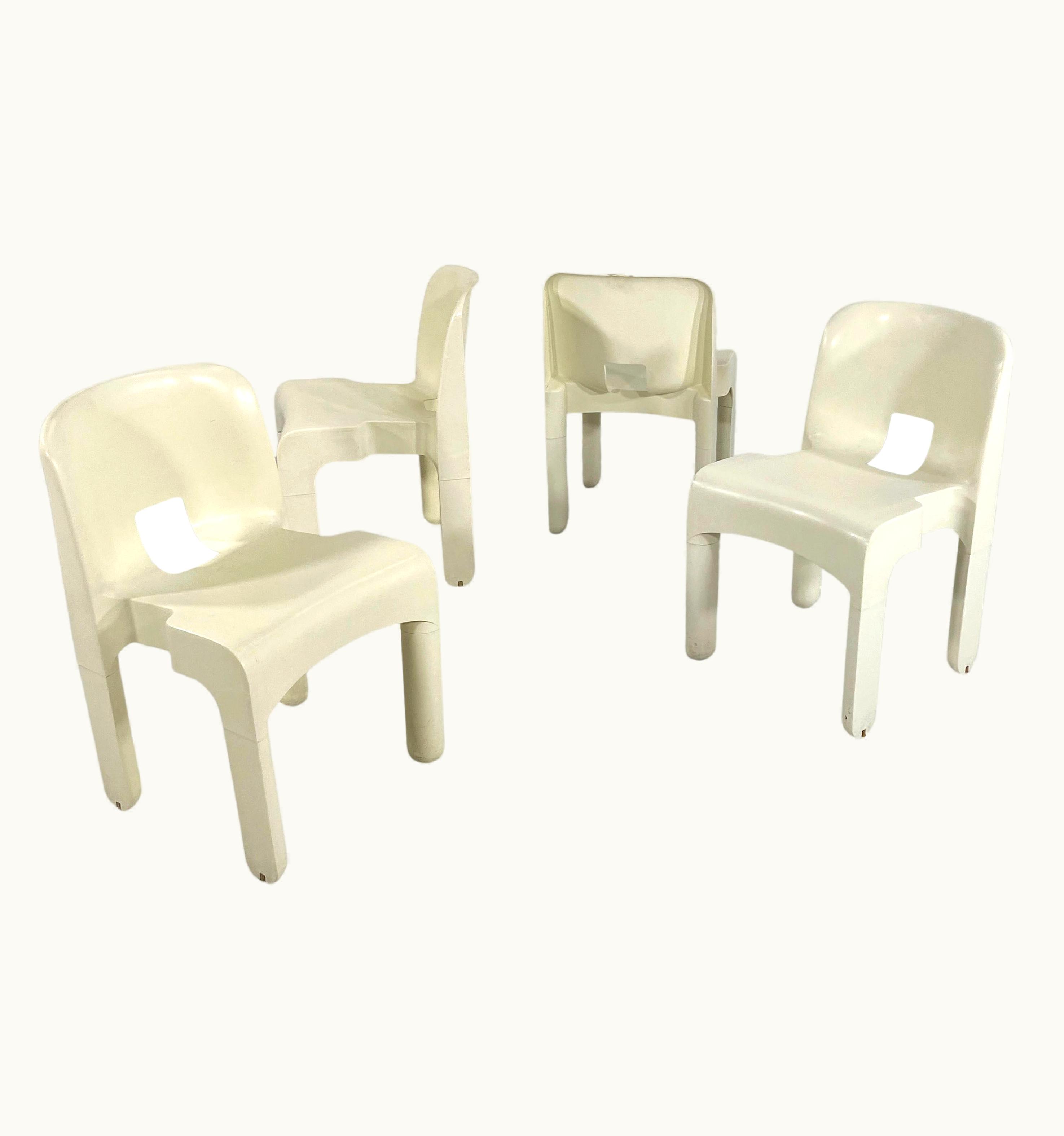 Joe Colombo White Model 4867 Universale Chair By Joe Colombo For Kartell, 1970s