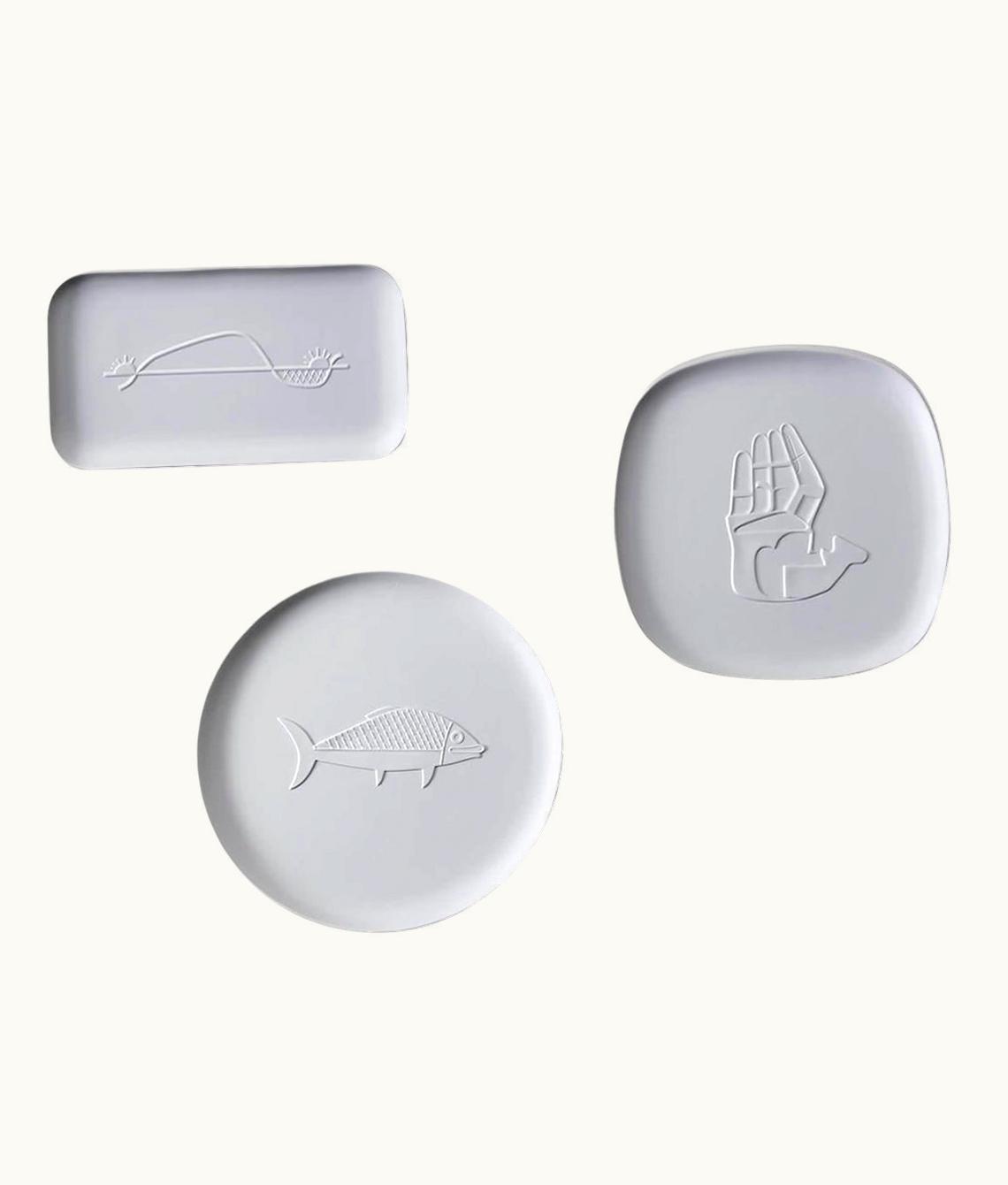 Le Corbusier Le Corbusier Set Of Three Le Corbusier Unglazed Porcelain Tray By Cassina