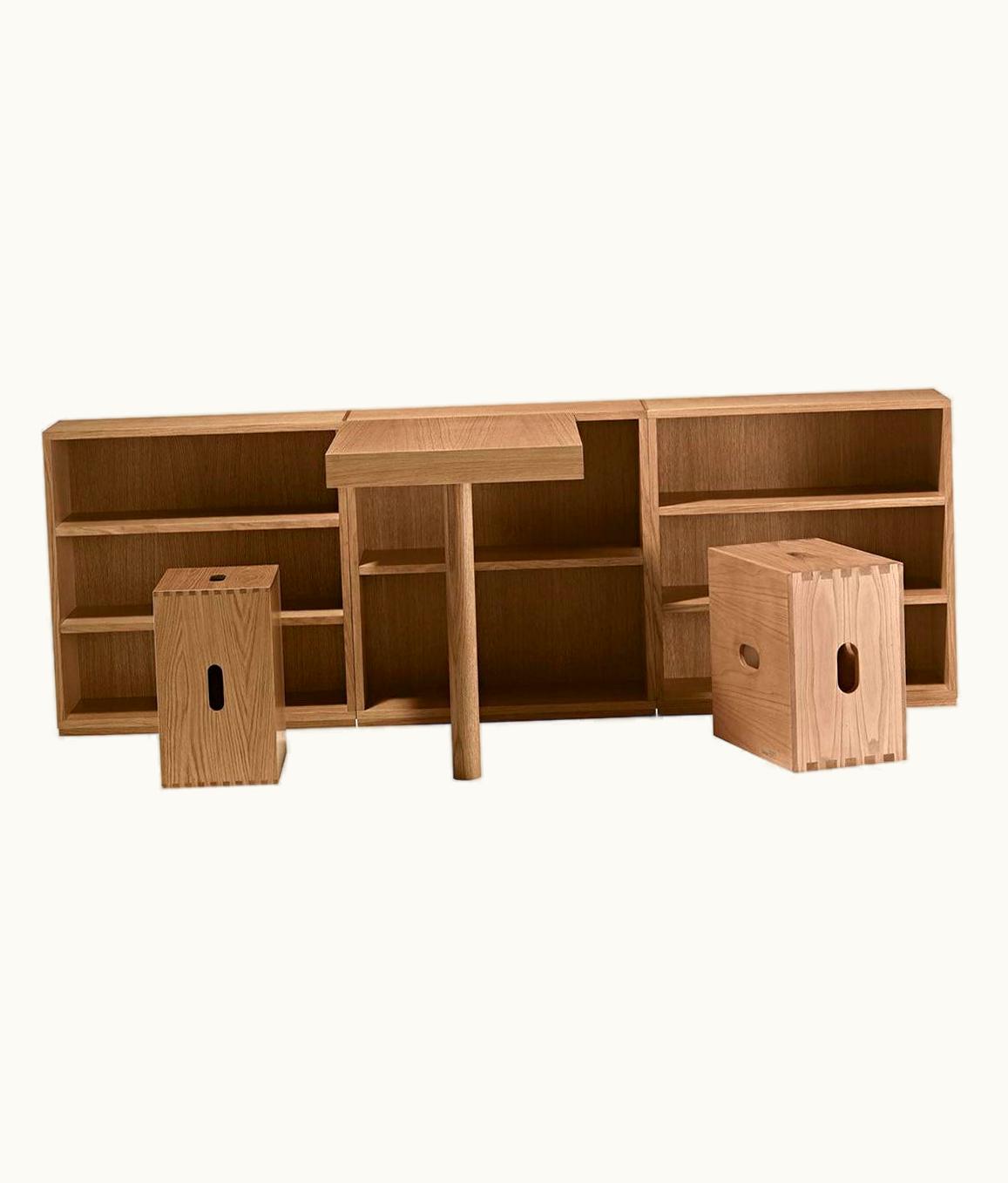 Le Corbusier Le Corbusier LC16 Desk And Shelve And Cabanon Stools Set By Cassina