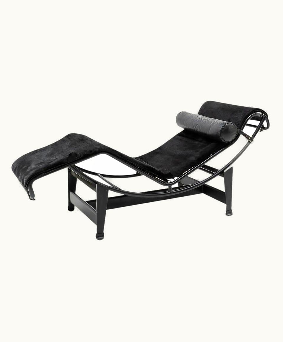 Le Corbusier Le Corbusier Black Ponyskin LC4 By Le Corbusier, Cassina, 1990s