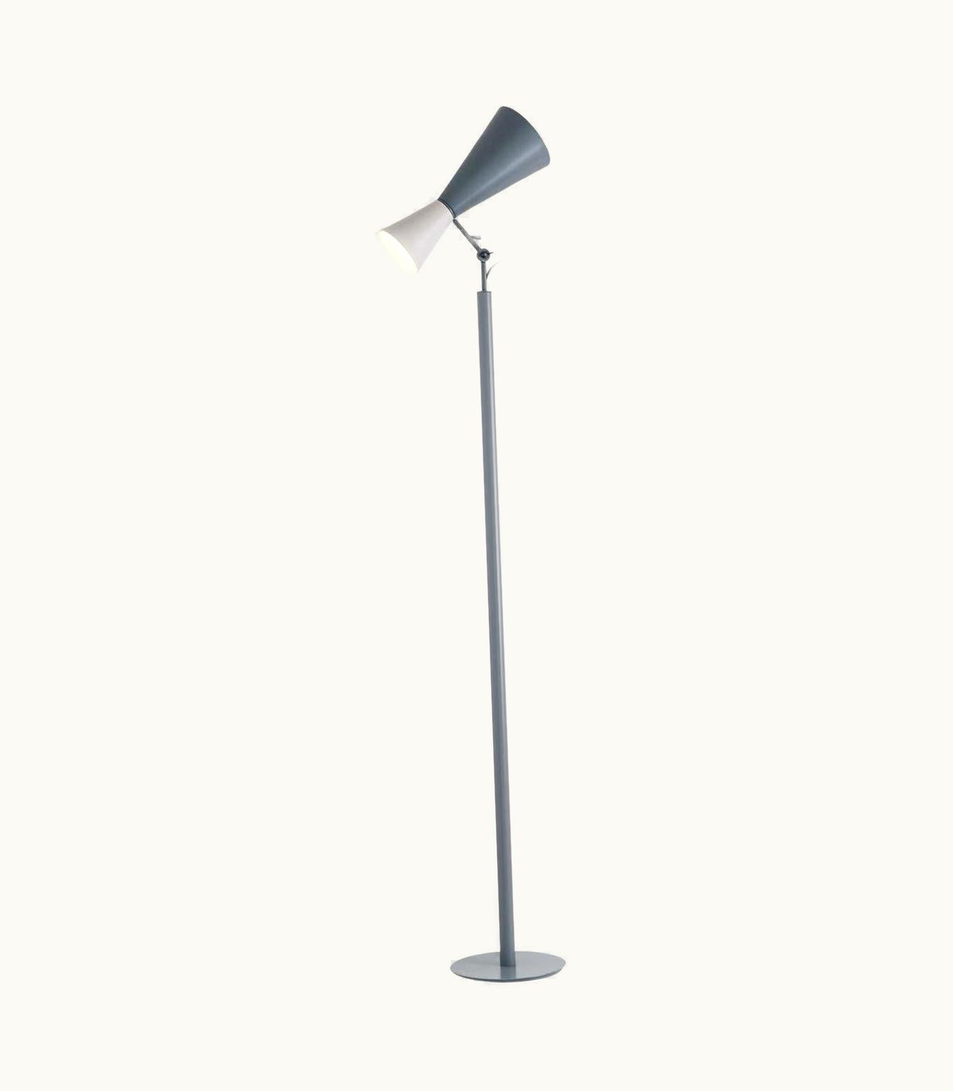 Le Corbusier Le Corbusier 'Parliament' Floor Lamp For Nemo In White & Gray