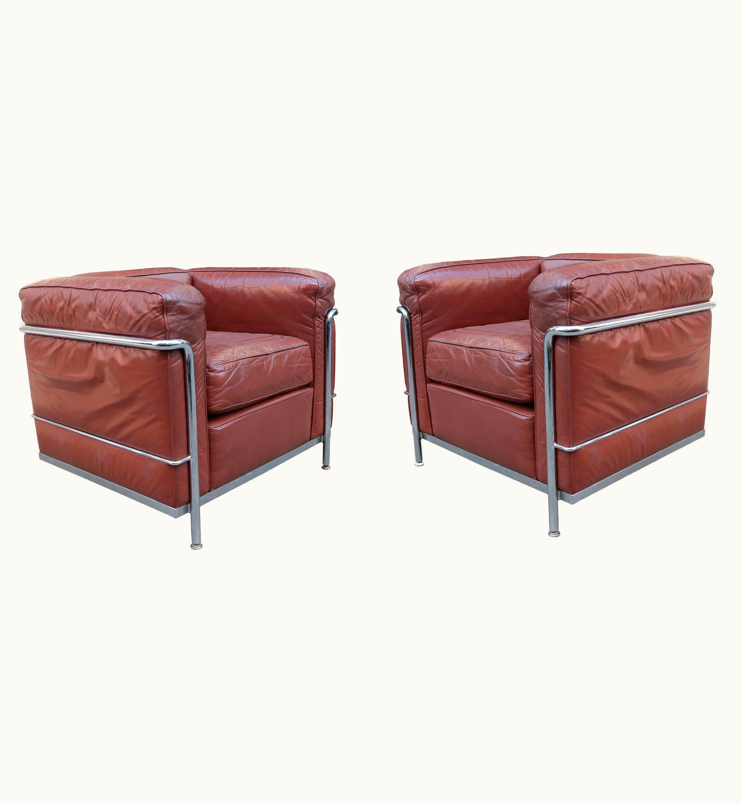 Le Corbusier Le Corbusier Pair Of Vintage LC2 Corbusier Armchairs