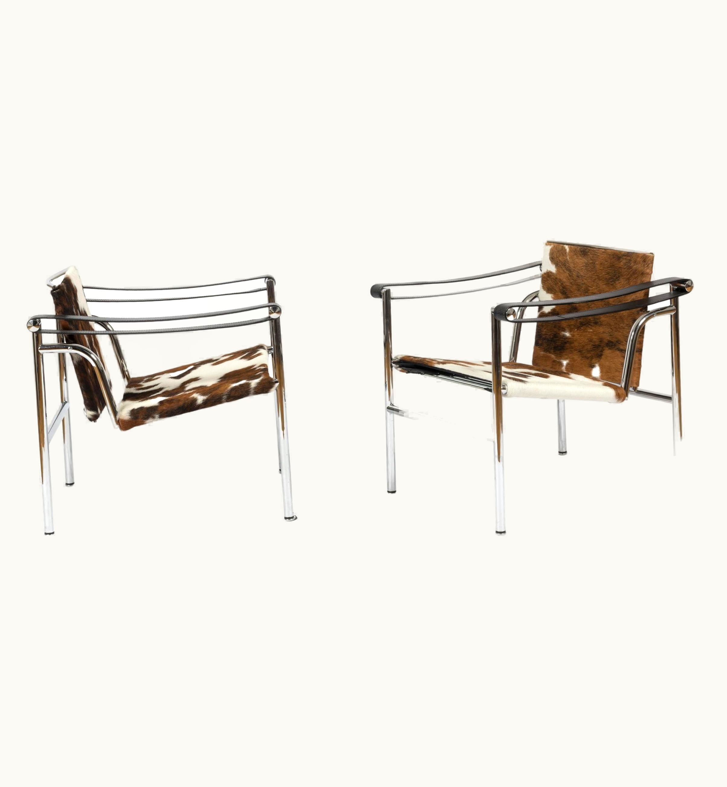 Le Corbusier Paire De Fauteuils "Lc1" Le Corbusier Pour Cassina, Italie, 1960