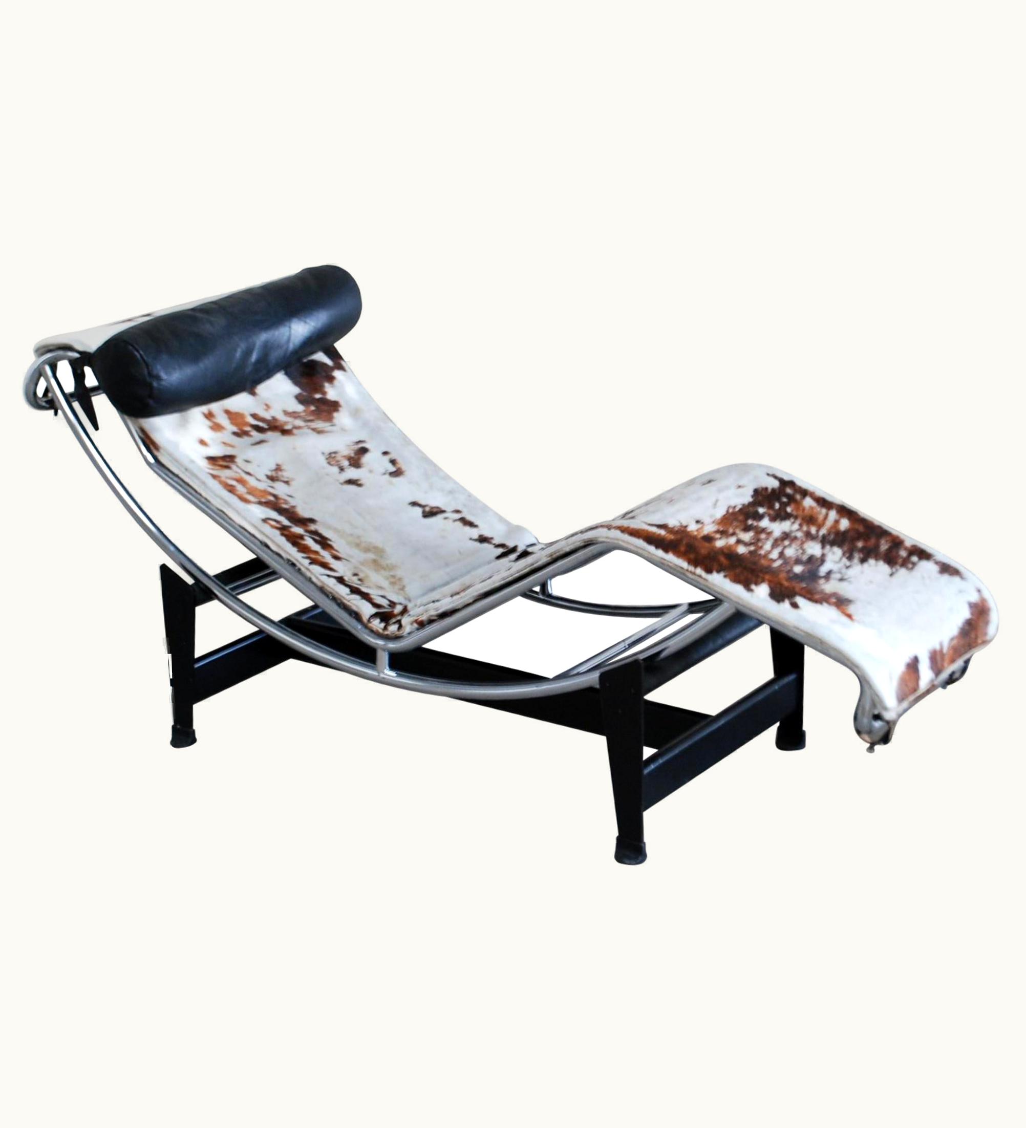 Le Corbusier Le Corbusier LC4 Pony Leather Chaise Longue By Cassina, 1970s