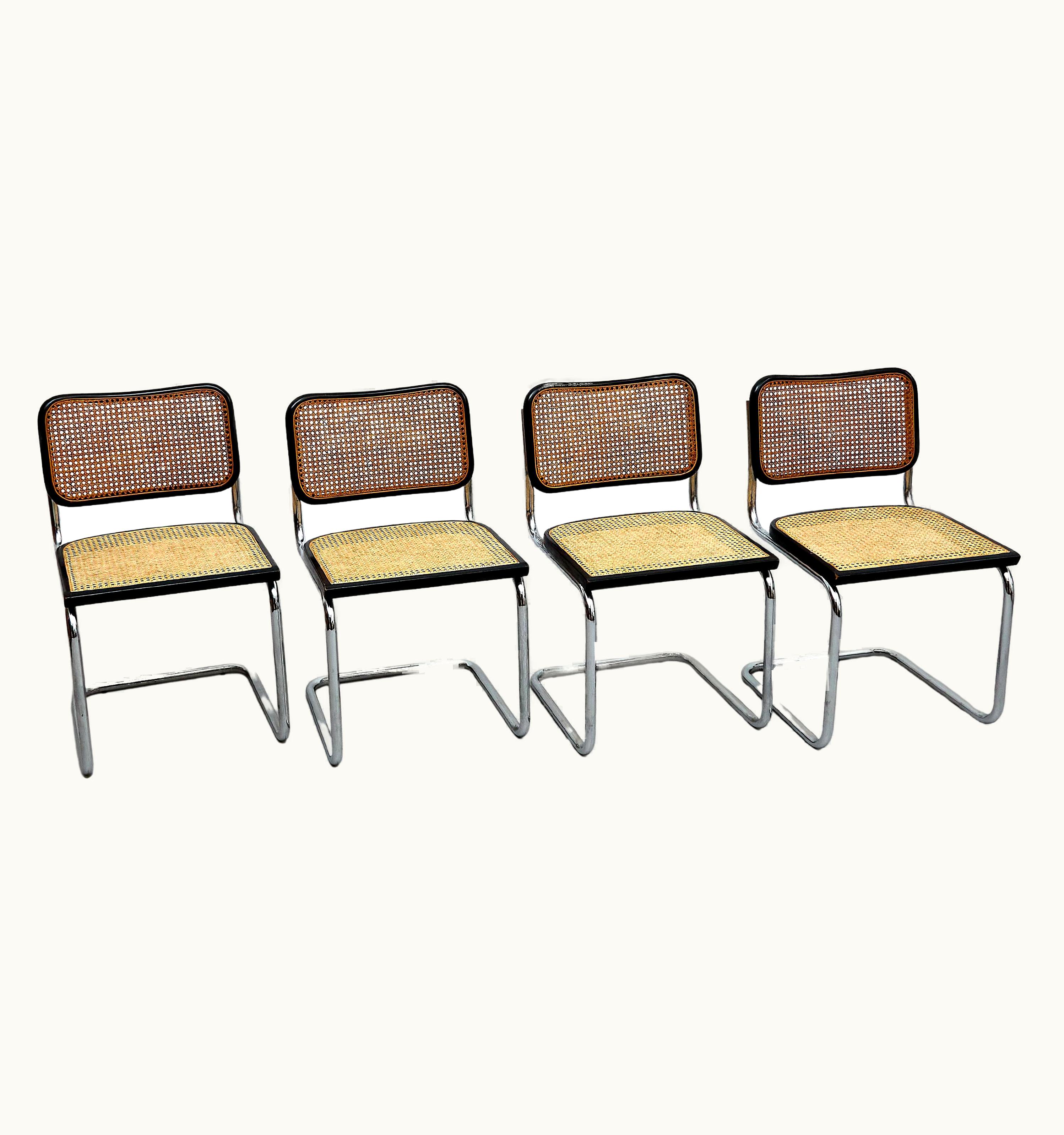 Marcel Breuer Marcel Breuer Set Of 4 Marcel Breuer Cesca Metal And Wood Mid-Century Modern Chairs, C. 1960