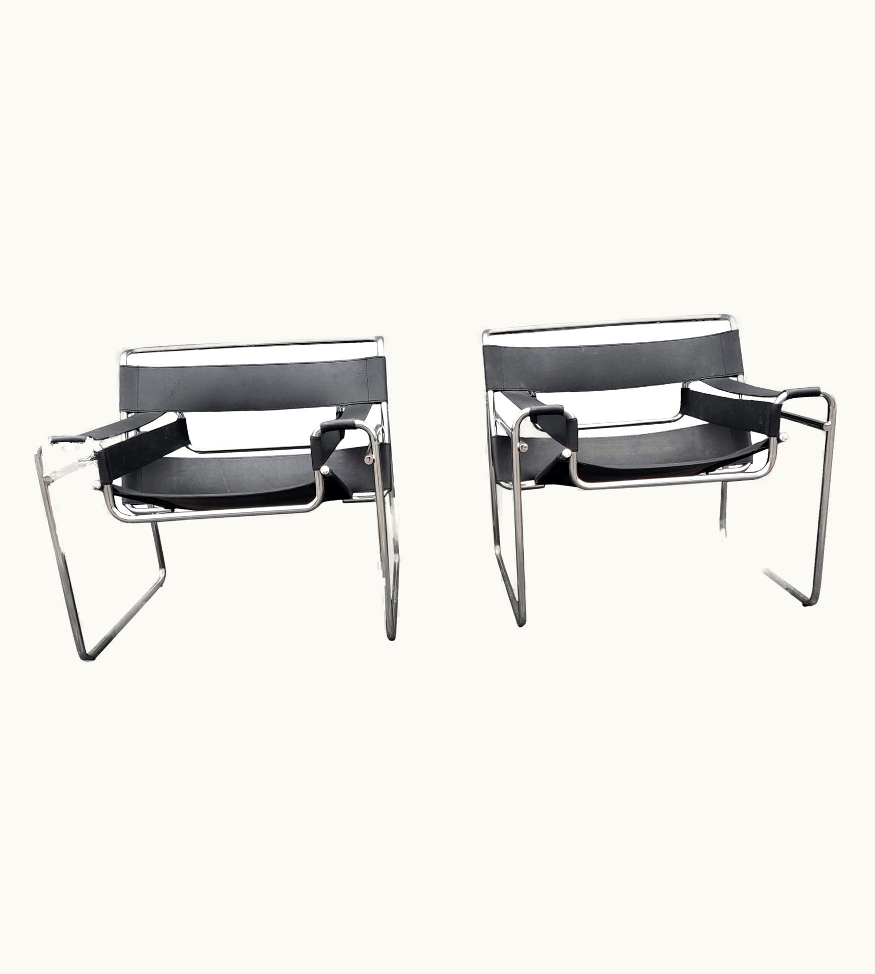 Marcel Breuer Marcel Breuer Pair Of Marcel Brewer Wassily Style Lounge Chairs, Circa 1990s