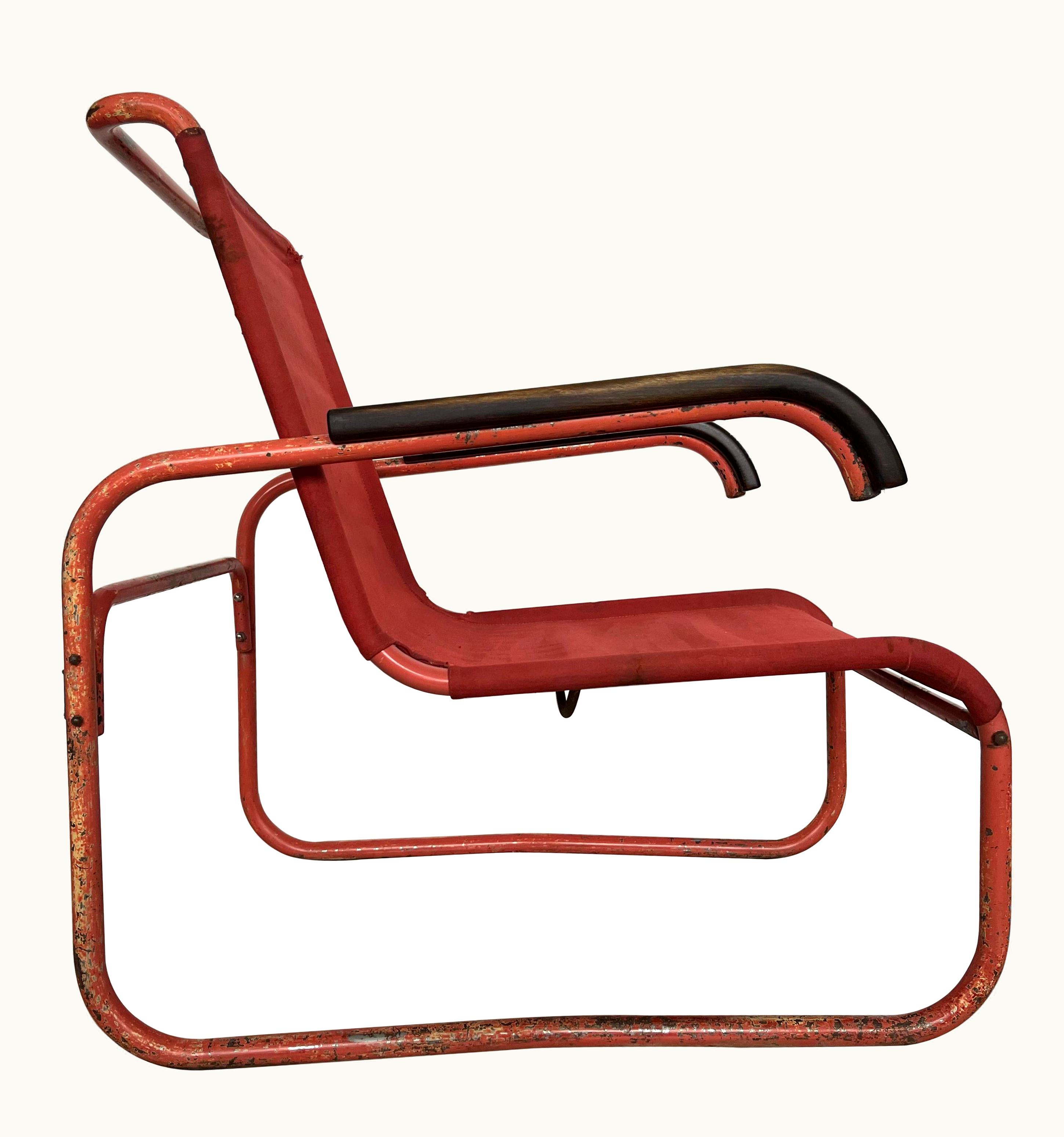 Marcel Breuer Marcel Breuer B 35 Armchair In Original Pink Colour By Mucke Melder, 1930s