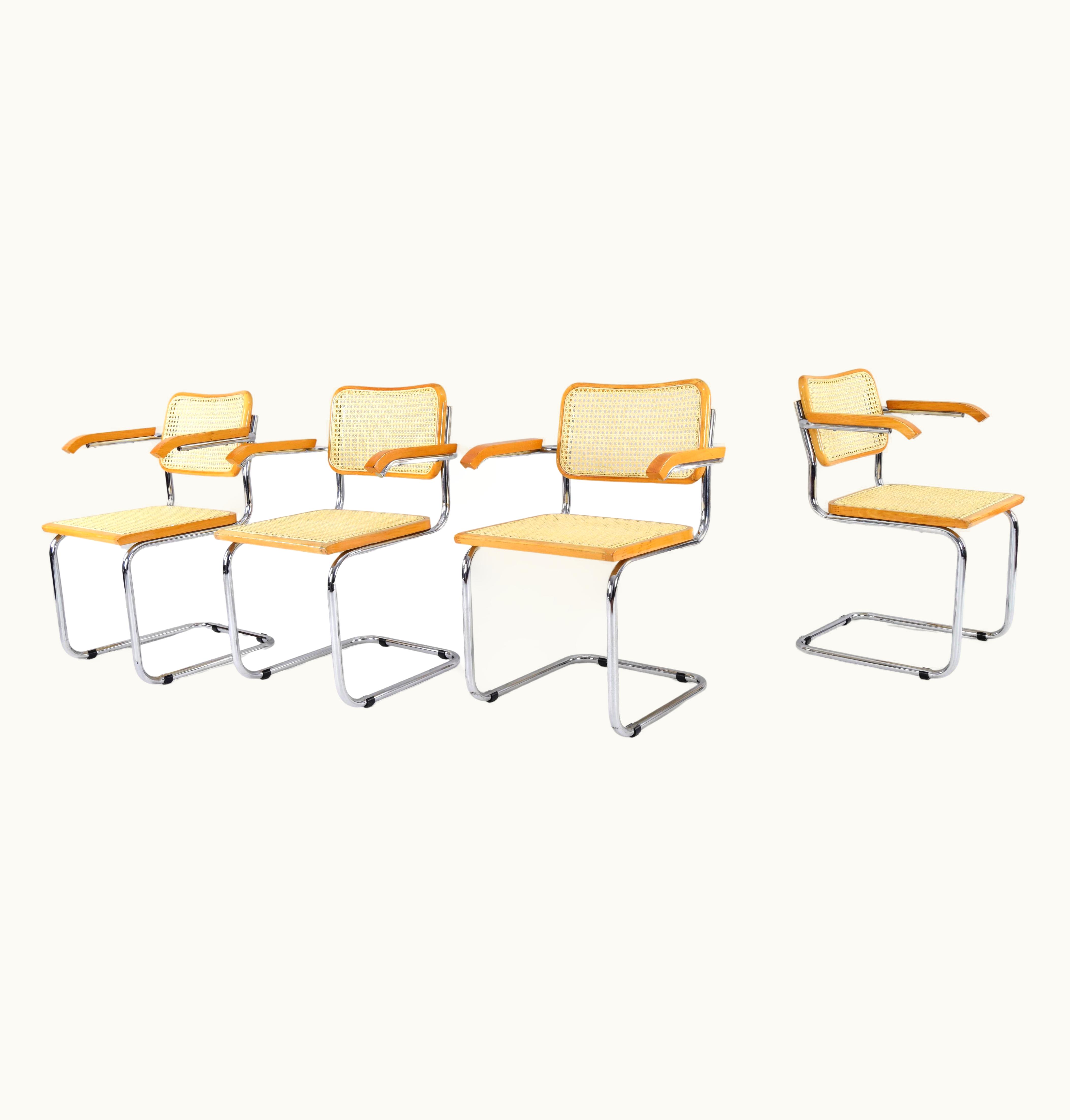 Marcel Breuer Marcel Breuer Set Of Four Mid-Century Italian Modern Marcel Breuer B64 Cesca Chairs, 1970 UZ0193220