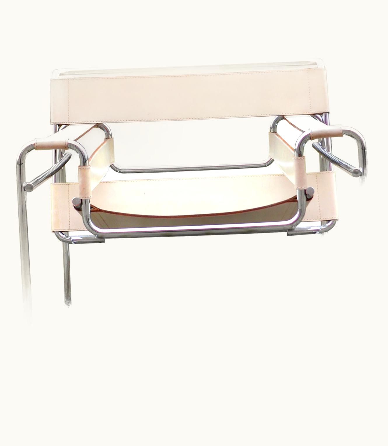 Marcel Breuer Marcel Breuer Gavina Wassily Chair B3 Vintage Leather White By Marcel Breuer UZ0193231