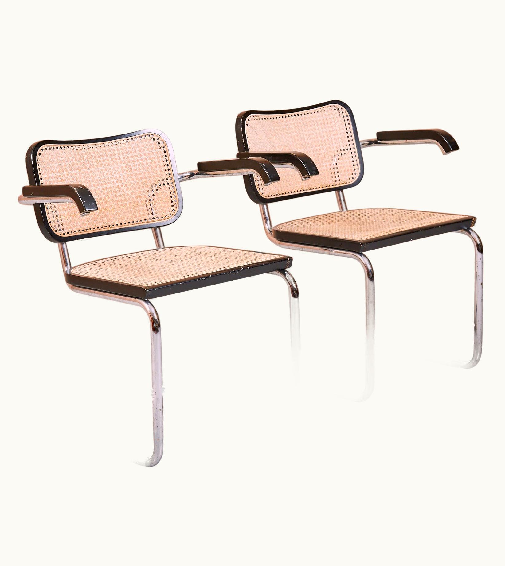 Marcel Breuer Marcel Breuer Pair Of Vintage Marcel Breuer Cesca Carver Chairs In Black, 1970s