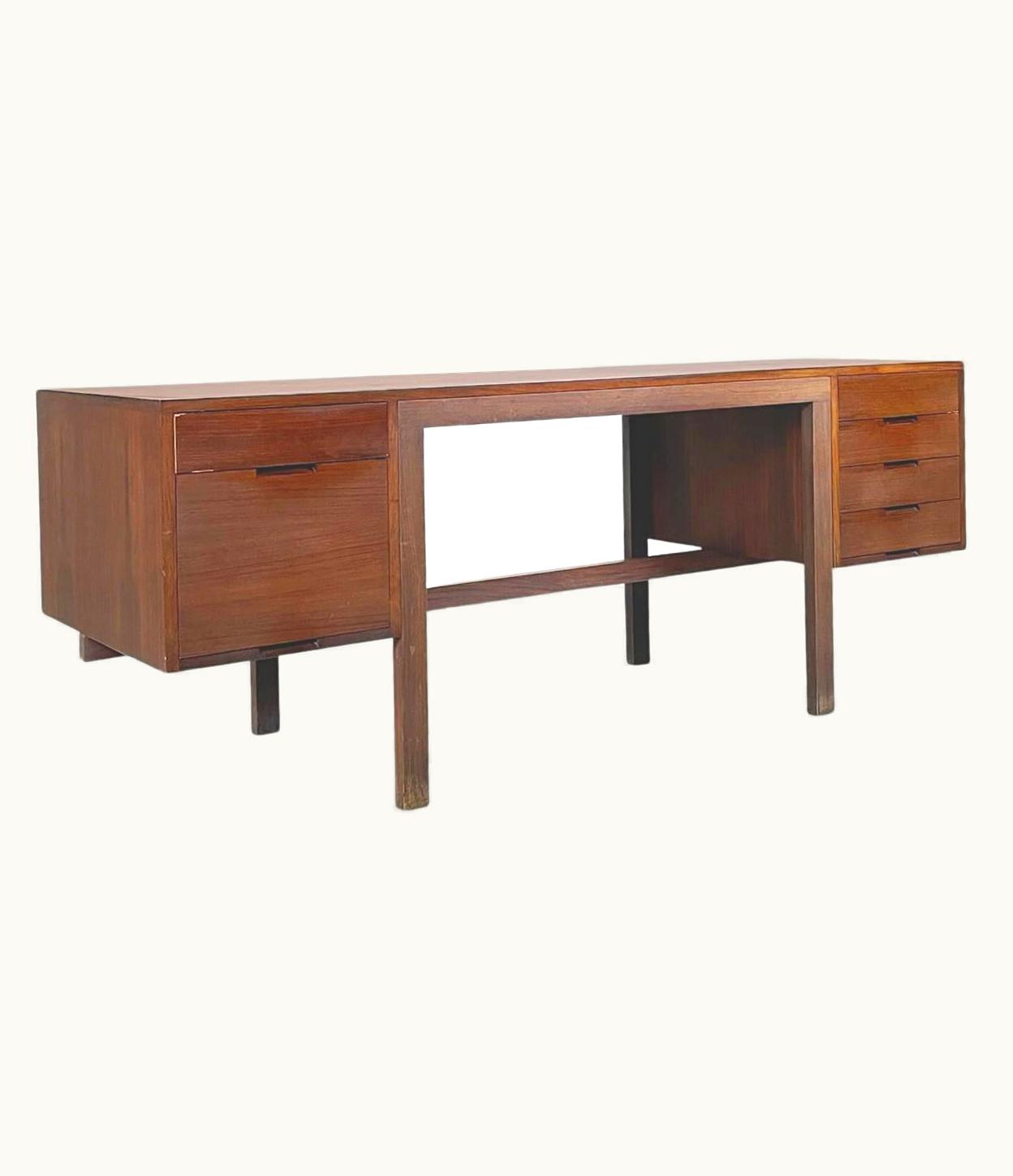 Marcel Breuer Marcel Breuer Italian Modern Wooden Desk Mod. Canaas By Marcel Breuer For Gavina, 1970s