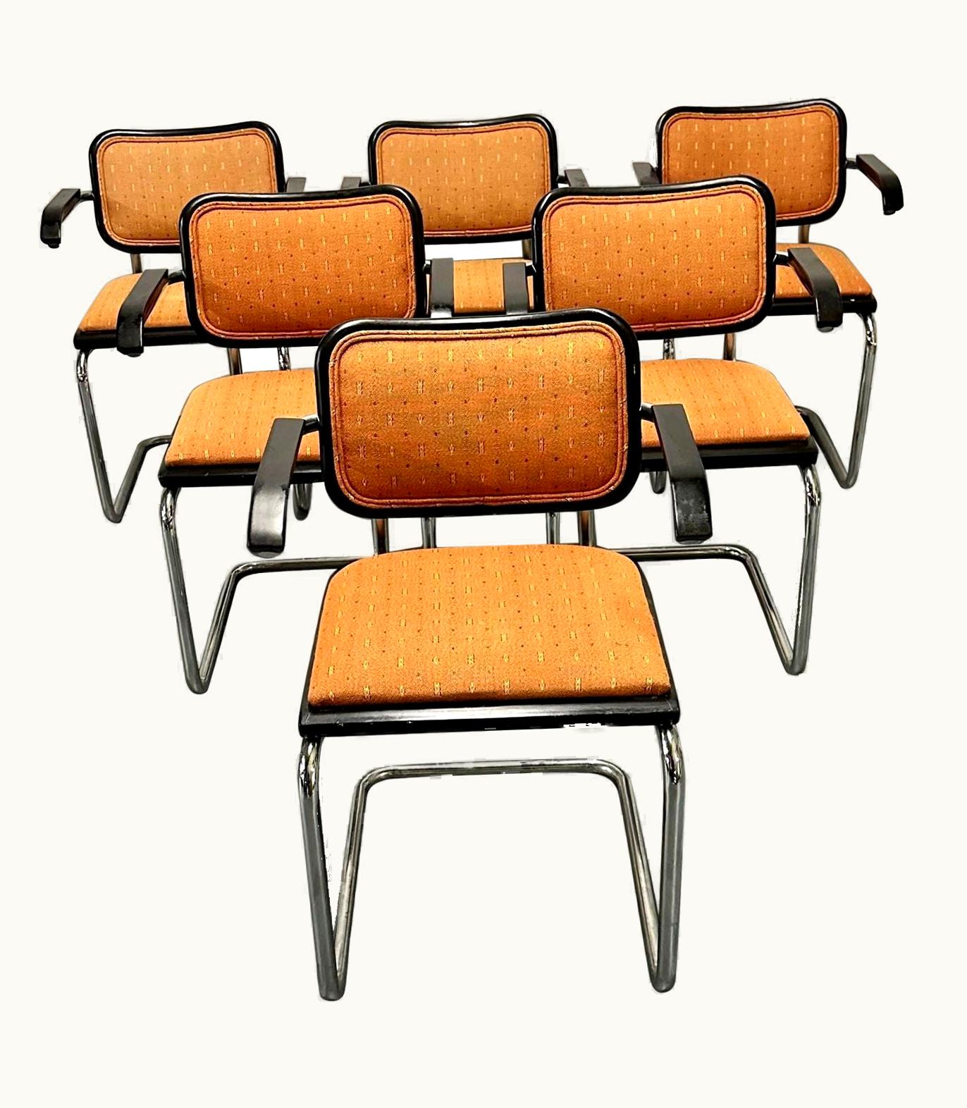 Marcel Breuer Marcel Breuer Six Mid-Century Modern Marcel Breuer For Knoll Cesca Chairs, Lacquer, 1960s