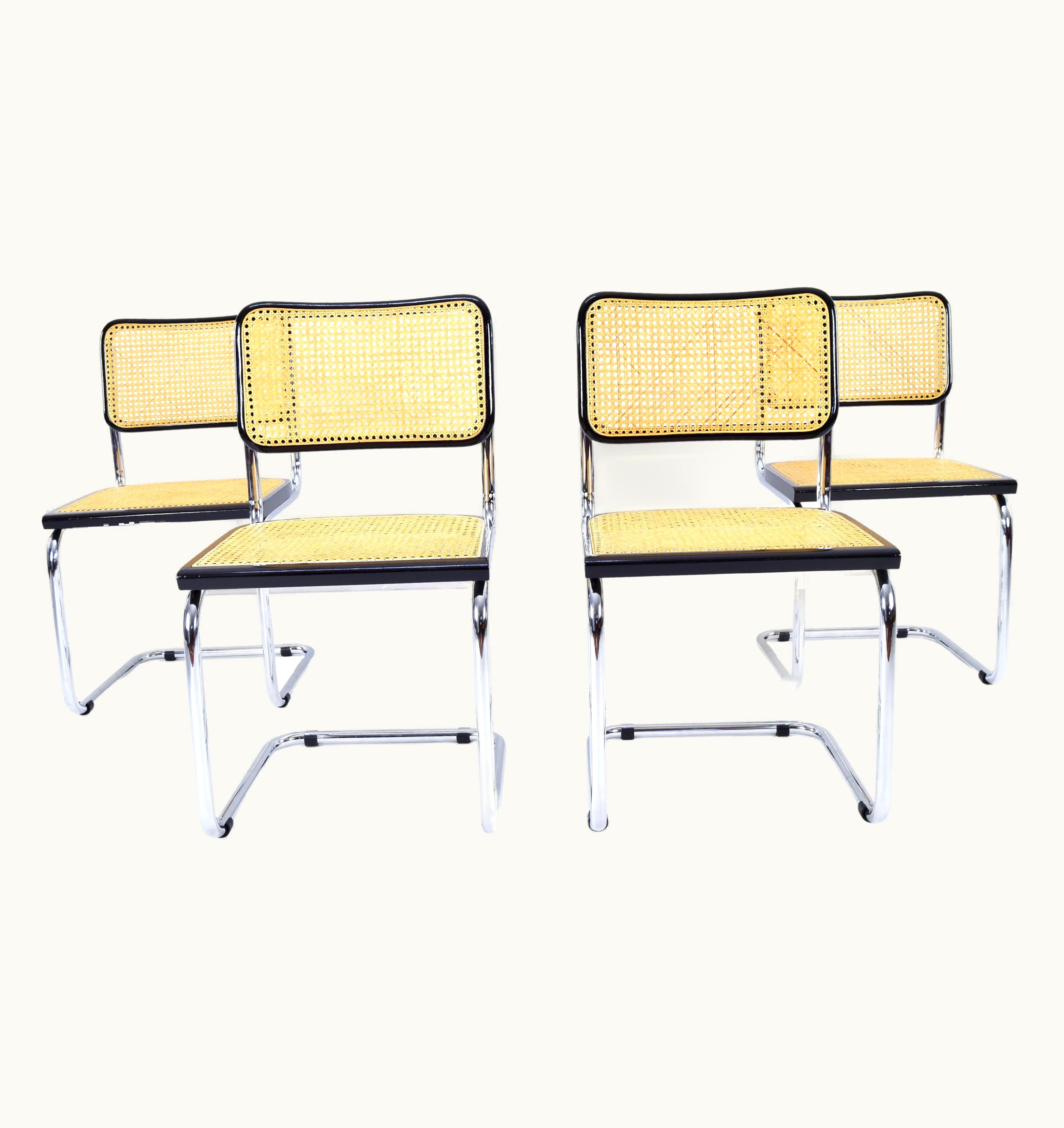 Marcel Breuer Marcel Breuer Set Of Four Mid-Century Modern Italian Marcel Breuer B32 Cesca Chairs, 70s