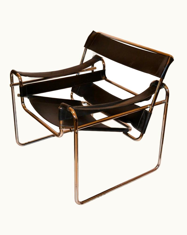 Marcel Breuer Marcel Breuer Pair Of Vintage Leather & Chrome Wassily Armchairs 1970s