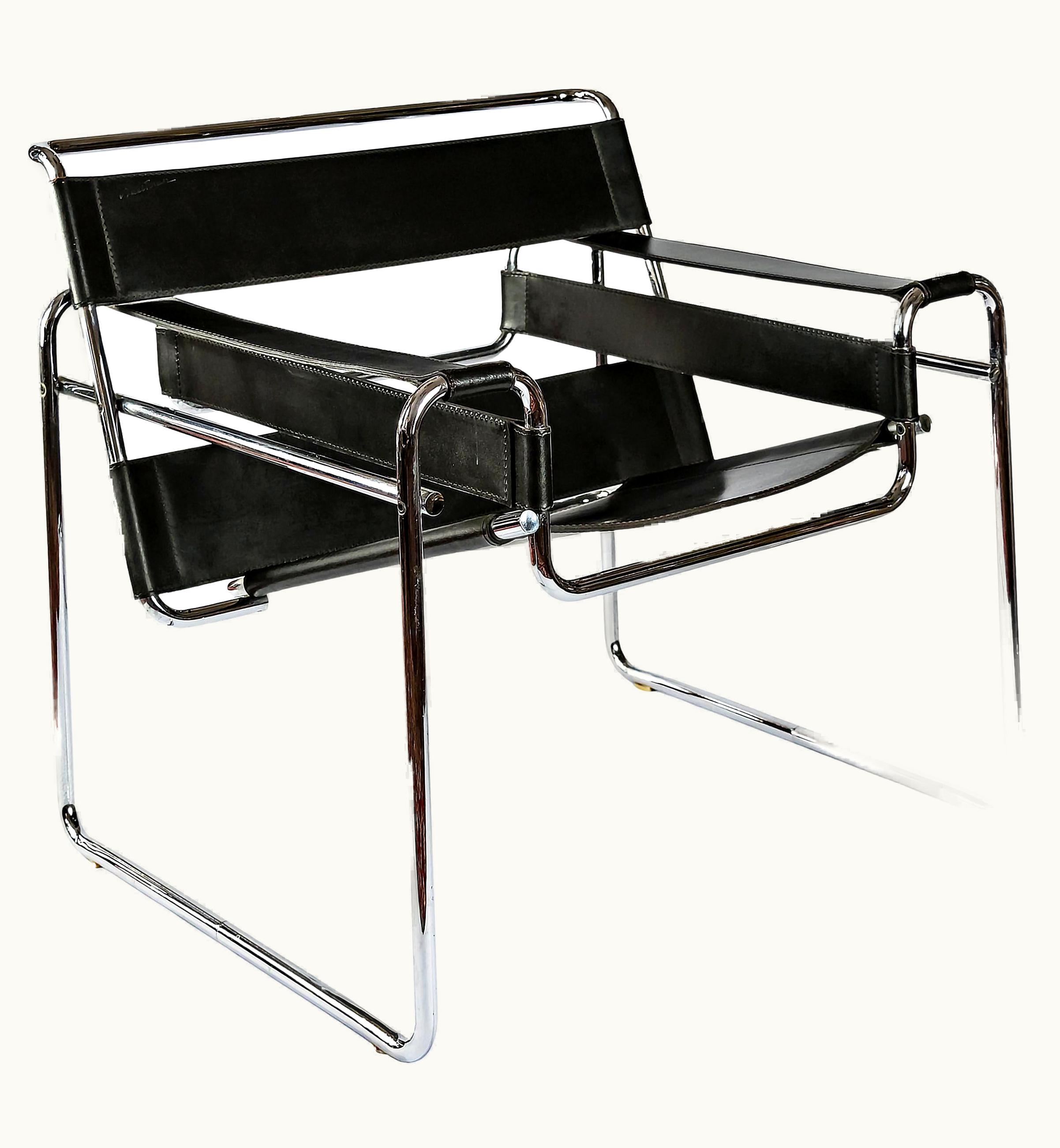 Marcel Breuer Mid-Century Marcel Breuer Wassily Armchair By Gavina