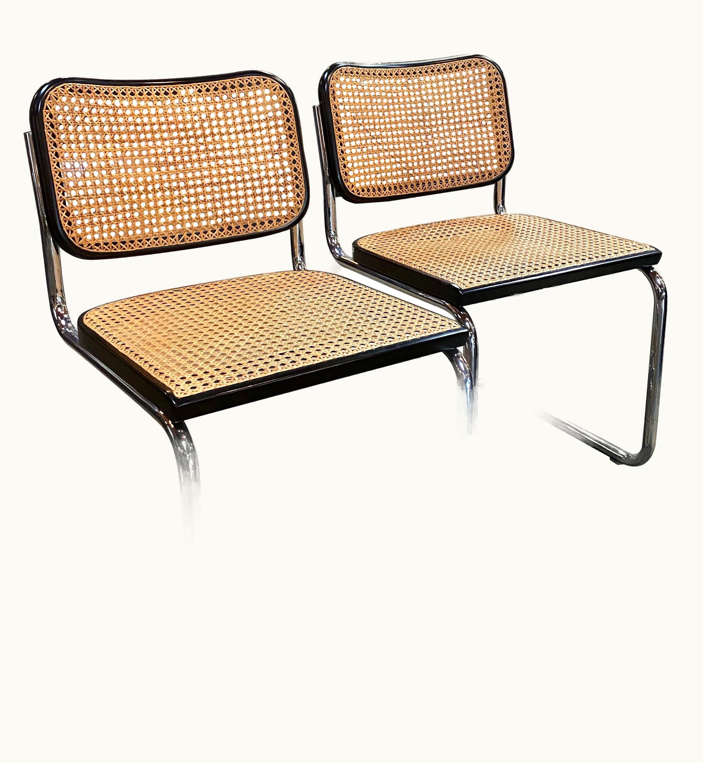 Marcel Breuer Set Of 2 Italian Mid-Century Modern Dining Chairs By Marcel Breuer