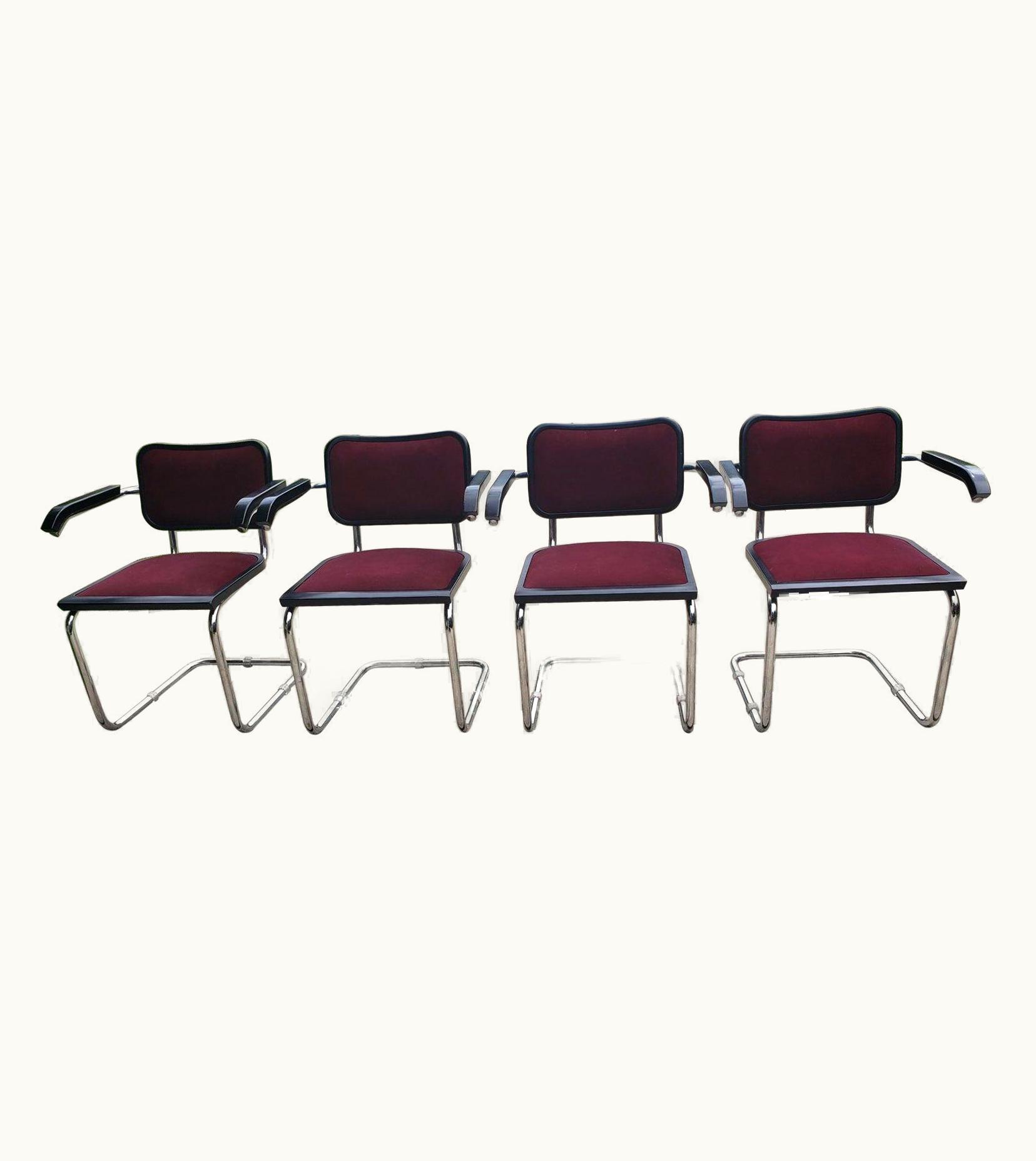 Marcel Breuer 1970s Marcel Breuer Iconic S64 Chairs By Gordon International, A Set Of 4