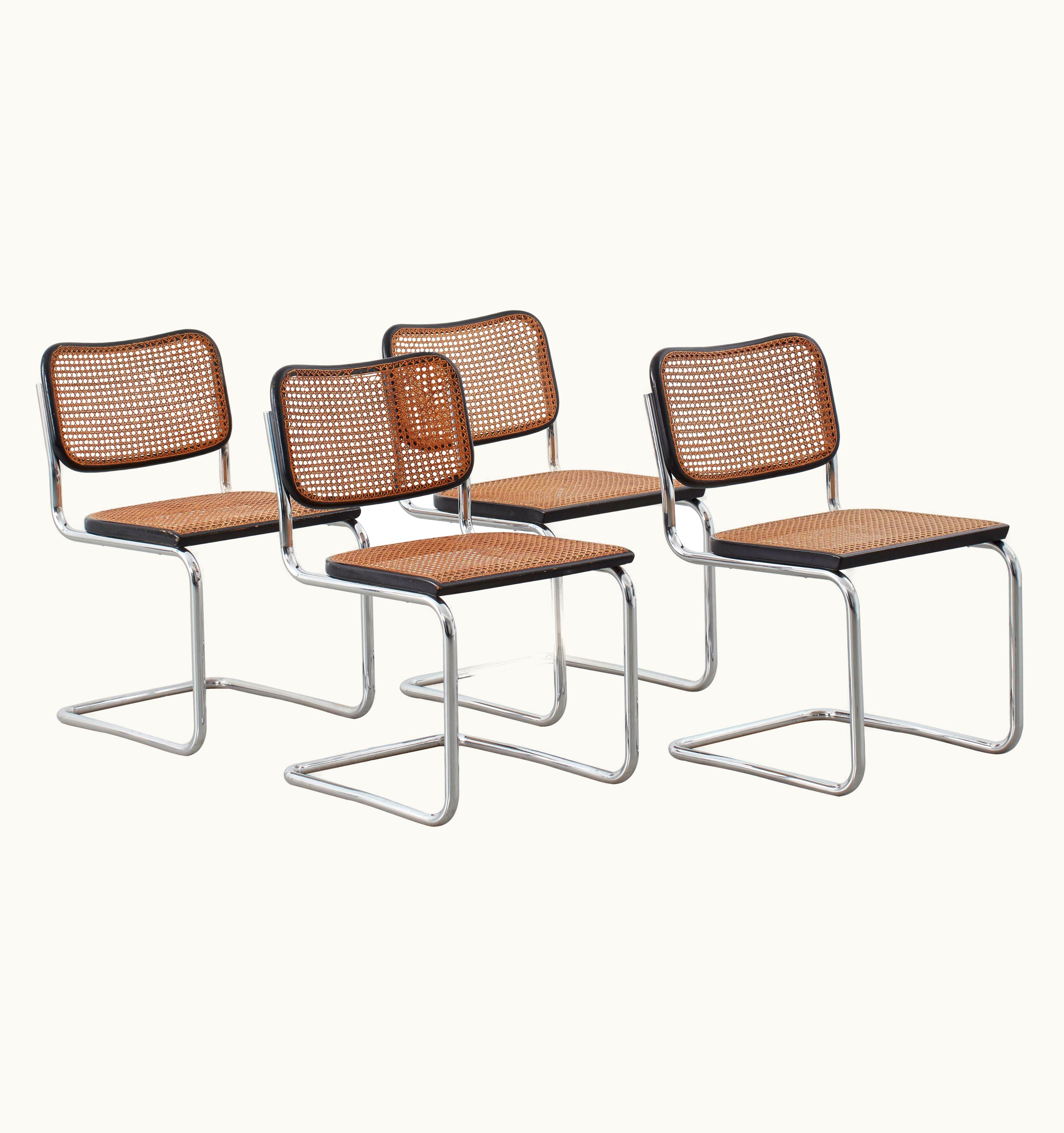 Marcel Breuer Set Of Four Marcel Breuer Cesca Chairs For Gavina, Italy, 1950s