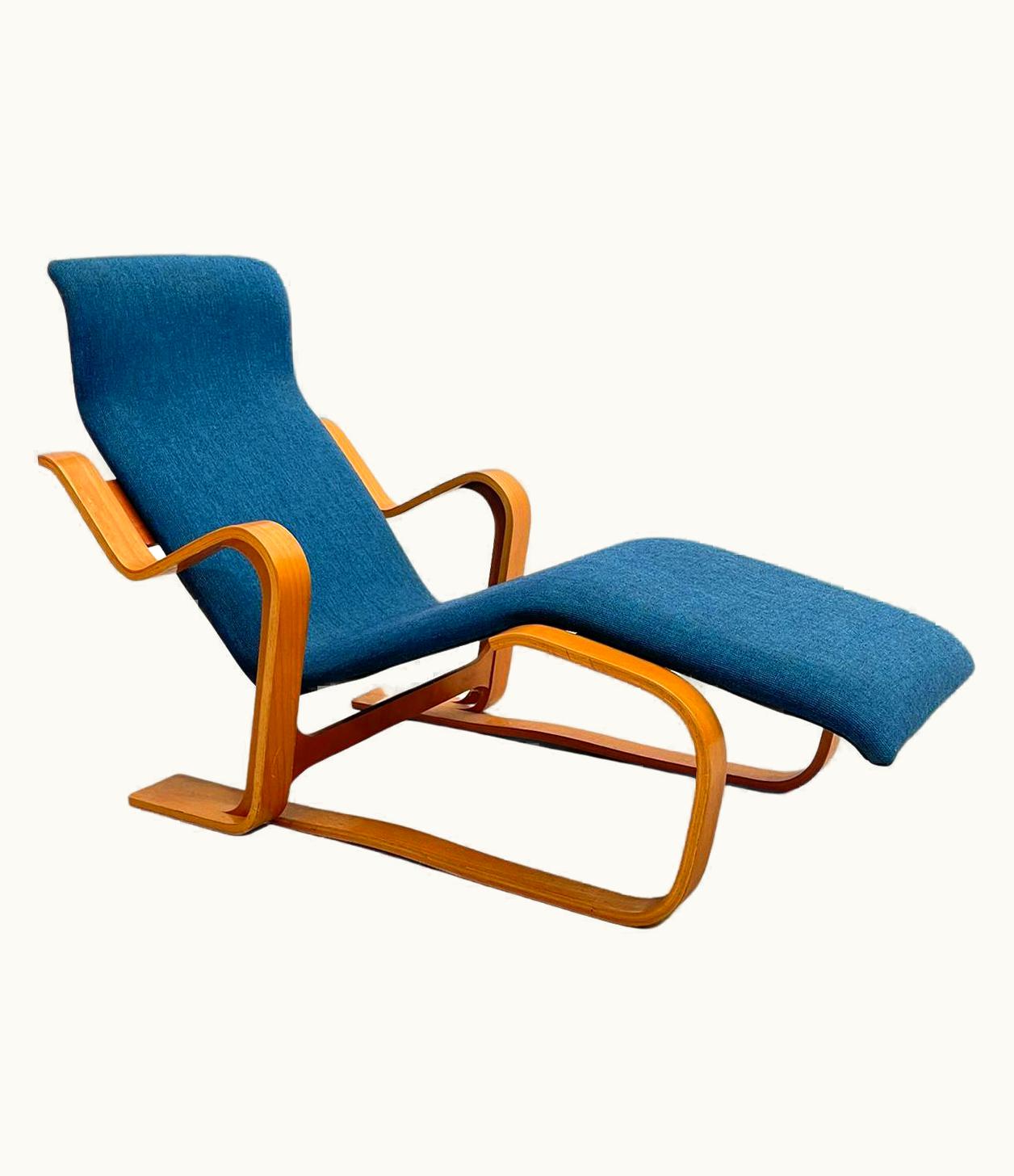 Marcel Breuer Mid-Century Blue Lounge Chair By Marcel Breuer, Hungary 1950s