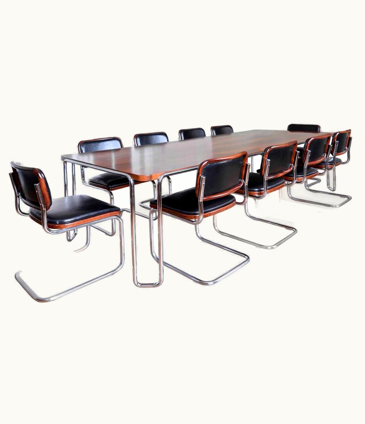 Marcel Breuer Bauhaus Tubular-Steel Conference/Dinning Set, GMD Berlin, Germany, Design 1927