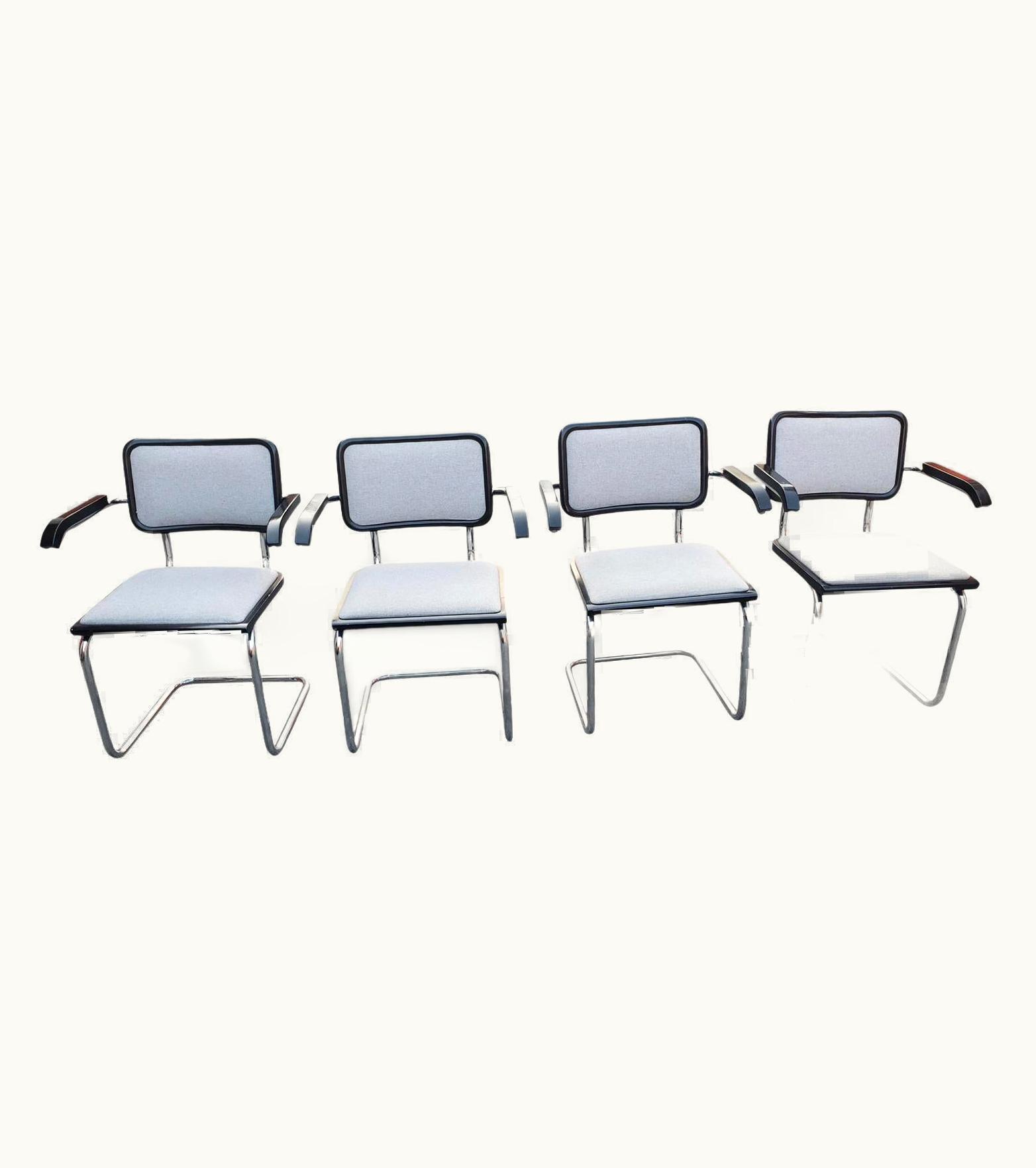 Marcel Breuer Gordon International Marcel Breuer B64 Cantilever Upholstered Chairs, Set Of 4