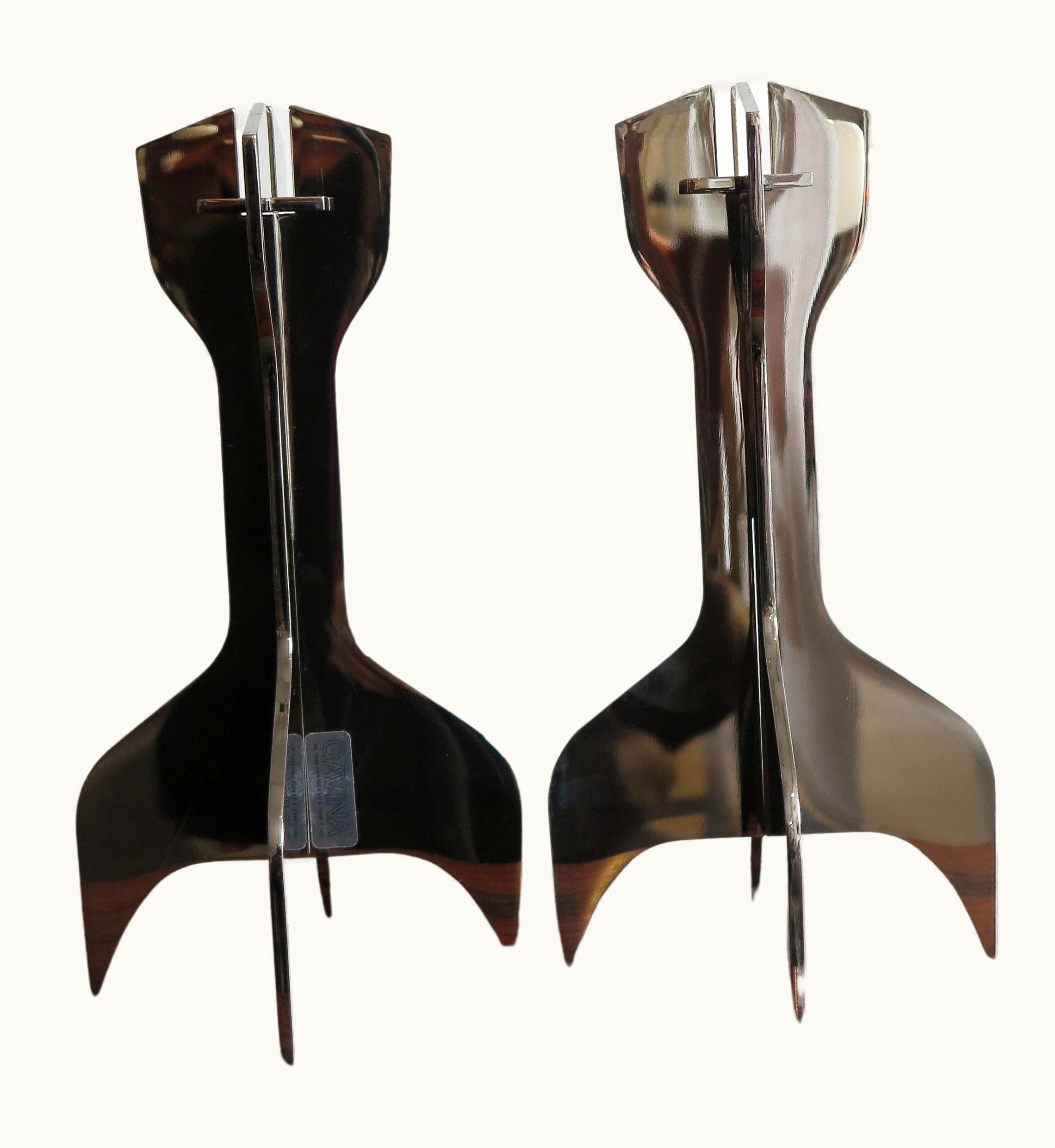 Marcel Breuer Marcel Breuer Italian Midcentury Metal Candle Holders For Gavina, 1960s