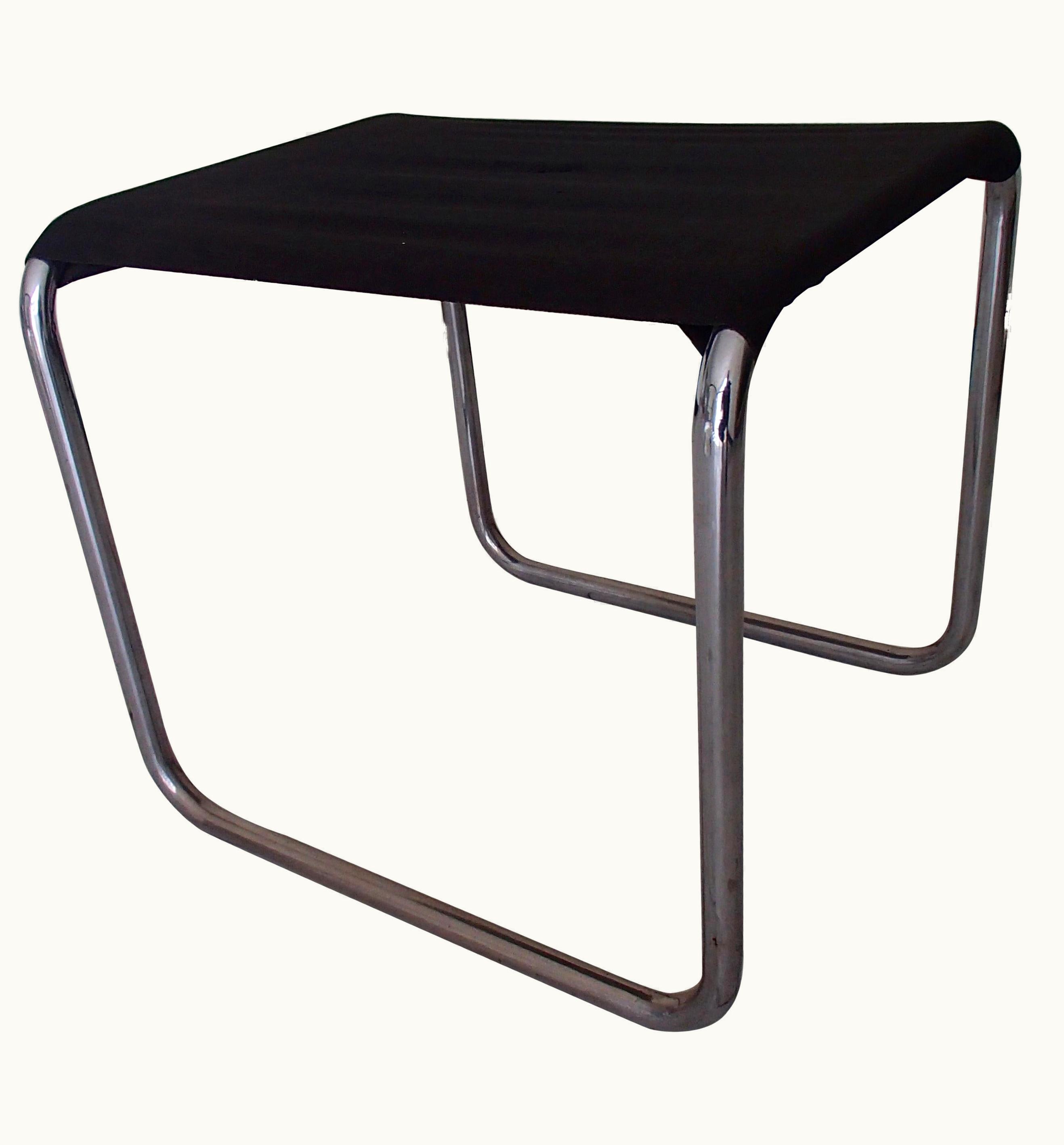 Marcel Breuer Marcel Breuer Thonet Stool Chrome With Black Original Tissues B9s