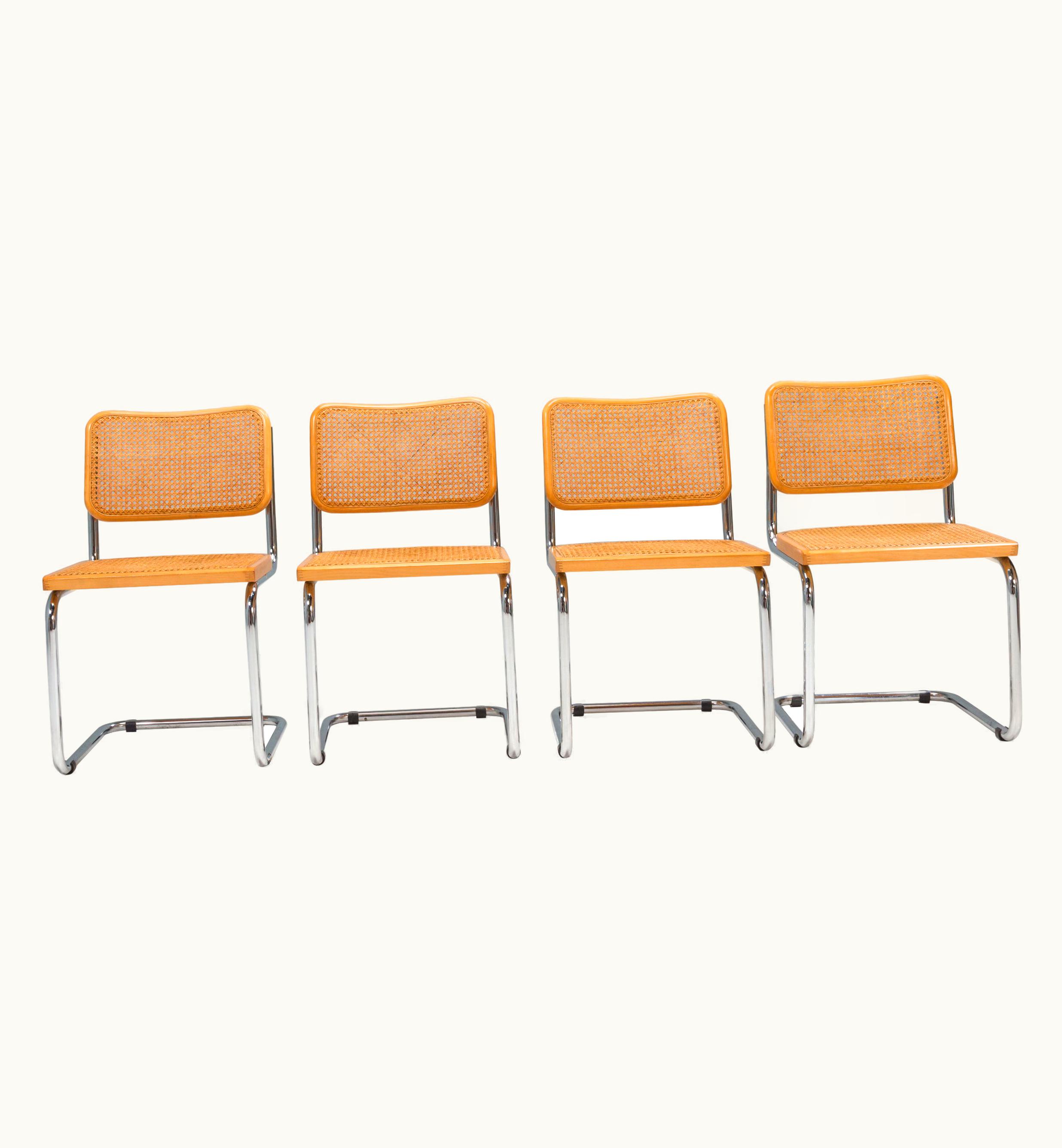 Marcel Breuer Marcel Breuer By Knoll Cane Cesca Chairs, Set Of 4