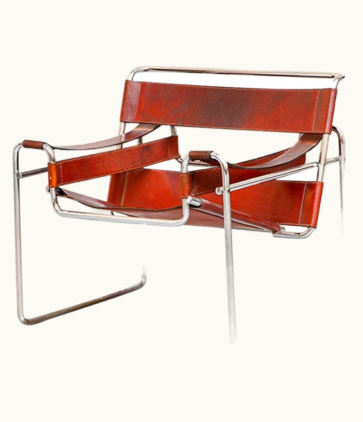 Marcel Breuer Marcel Breuer Pair Of Cognac Leather Wassily Armchairs By Marcel Breuer, 1968