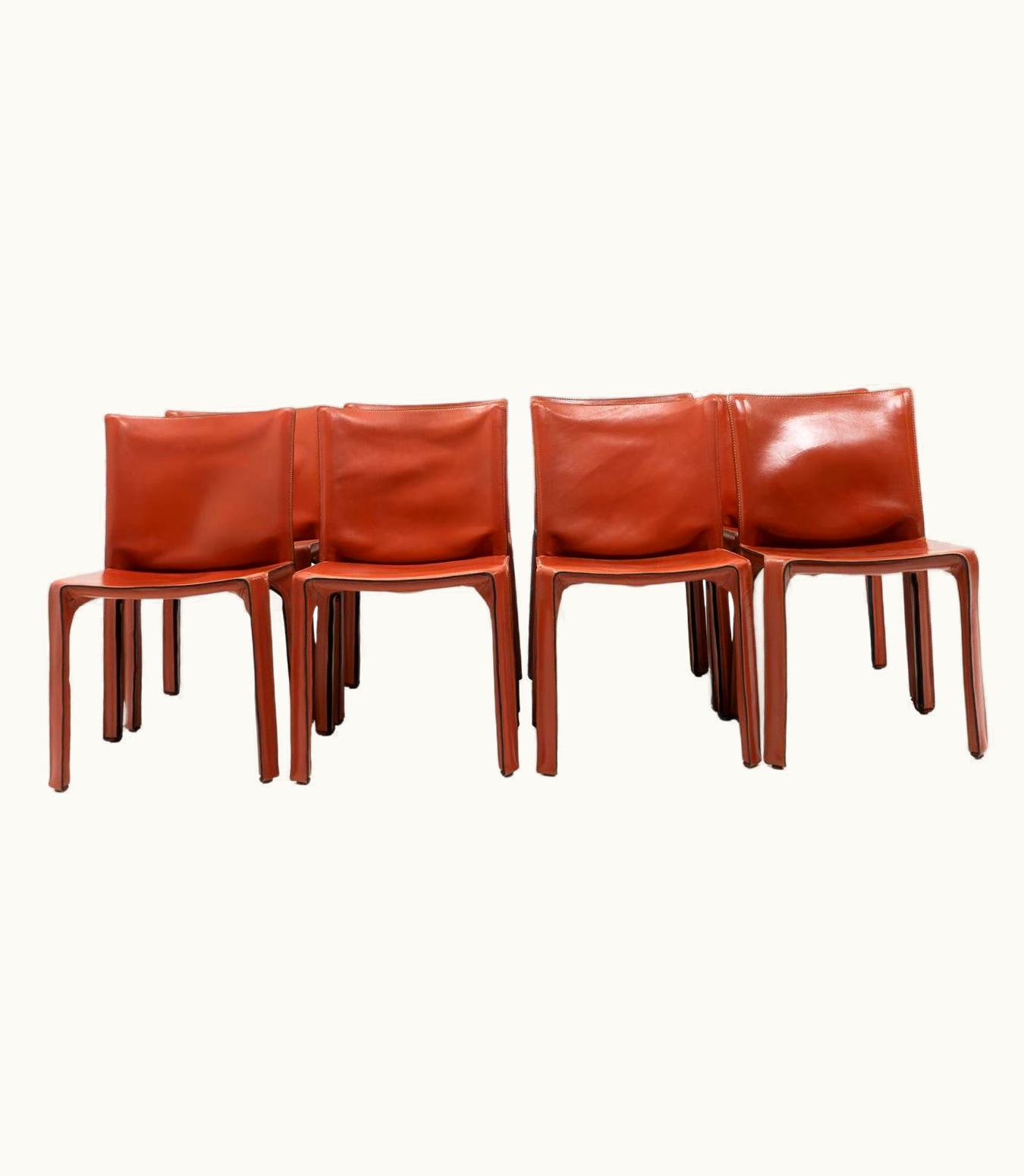 Mario Bellini Mario Bellini Italian Design Cab 412 Chairs By Mario Bellini For Cassina, Set Of 8