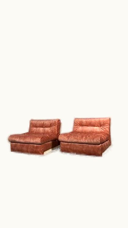 Mario Bellini Mario Bellini Pair Of Amanta Lounges By Mario Bellini For B&B Italia In Original Upholstery