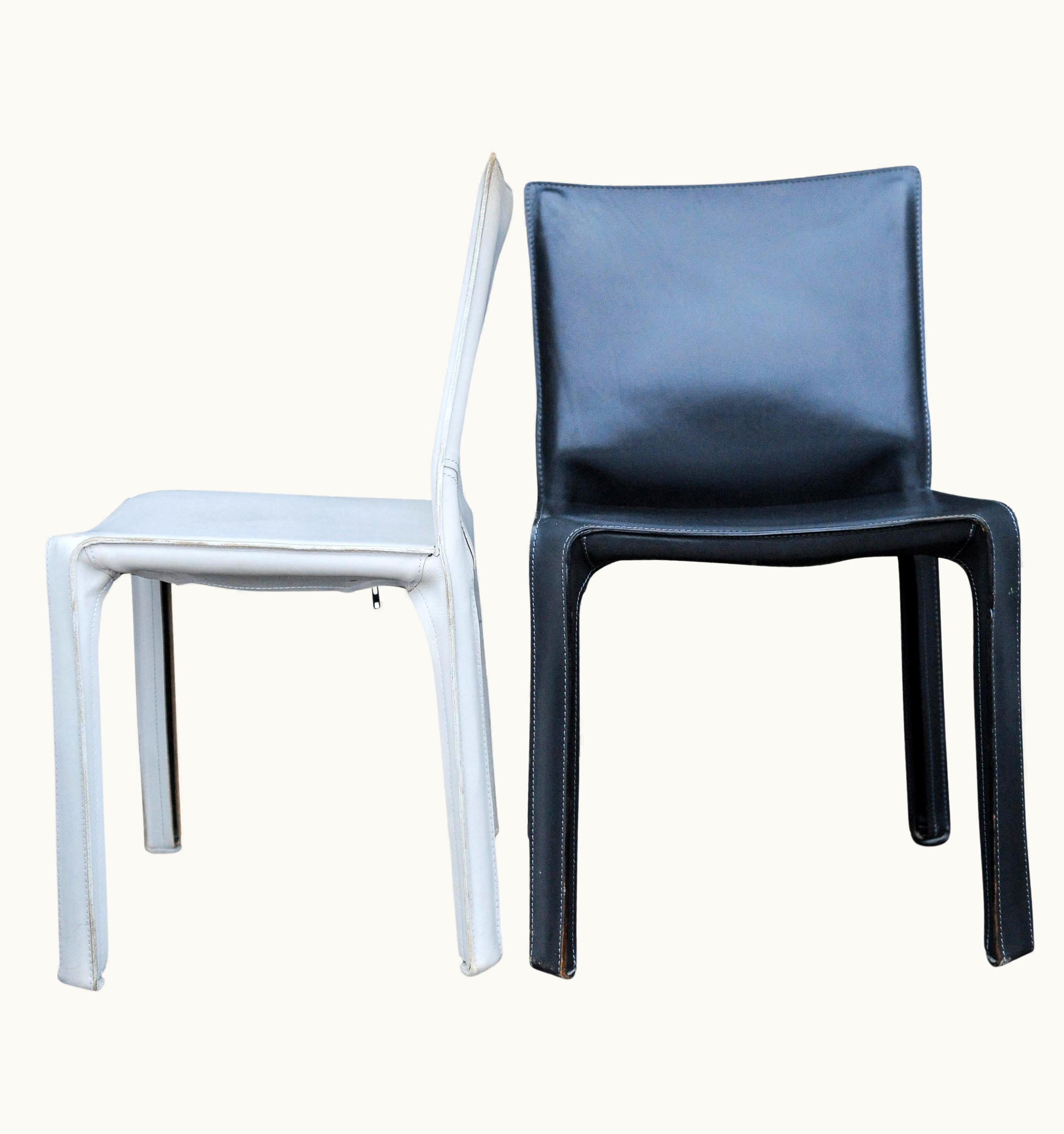 Mario Bellini Mario Bellini Pair Of Leather Model 412 CAb Cassina Chairs Designed By Mario Bellini, Italy