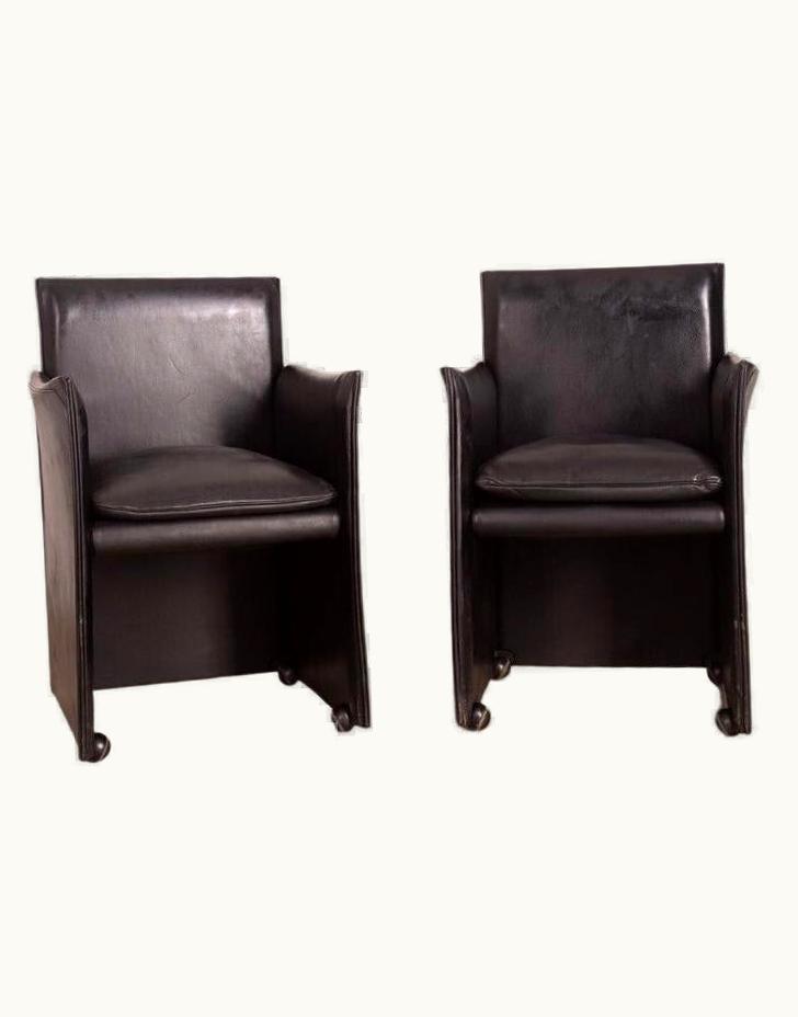Mario Bellini Mario Bellini Leather Break 401 Chairs By Mario Bellini For Cassina, Set Of 2