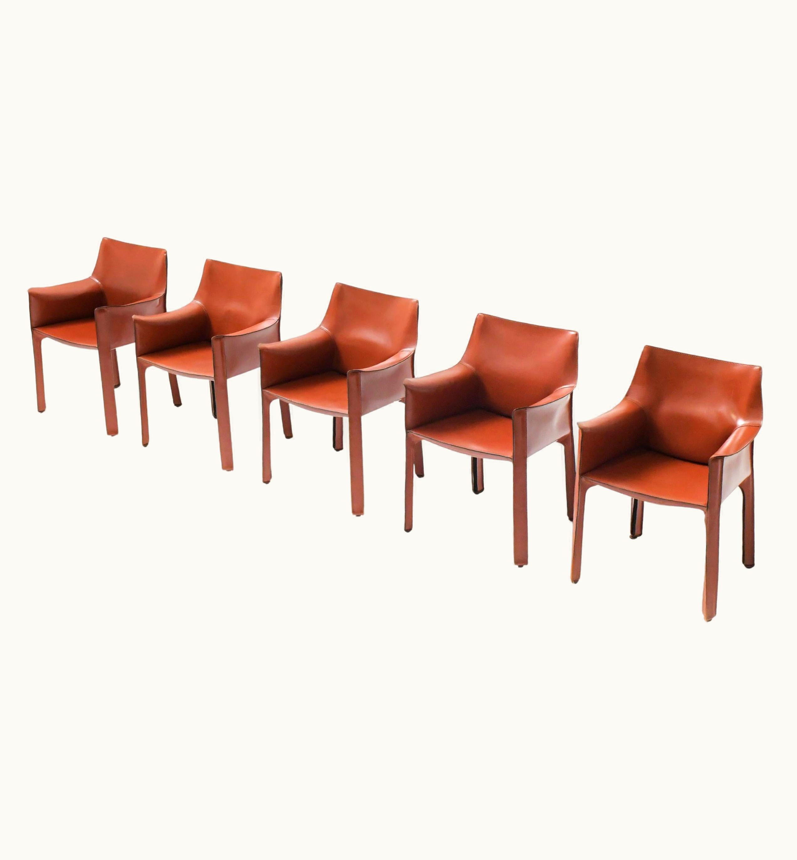 Mario Bellini Mario Bellini Stunning Cab 413 Dining Chairs In Burgundy Leather By Mario Bellini For Cassina