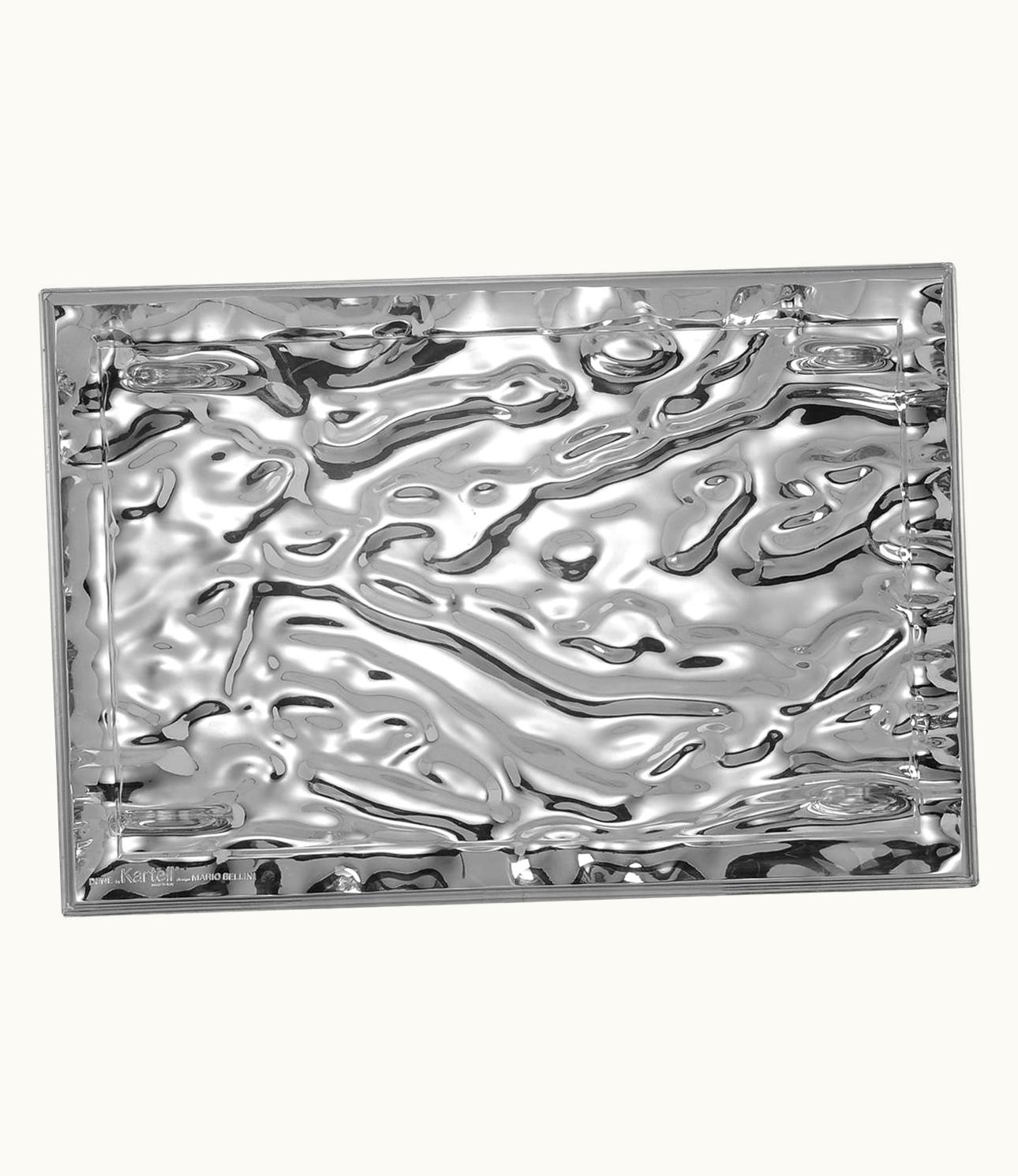 Mario Bellini Mario Bellini Set Of 4 Kartell Large Dune Trays In Chrome By Mario Bellini