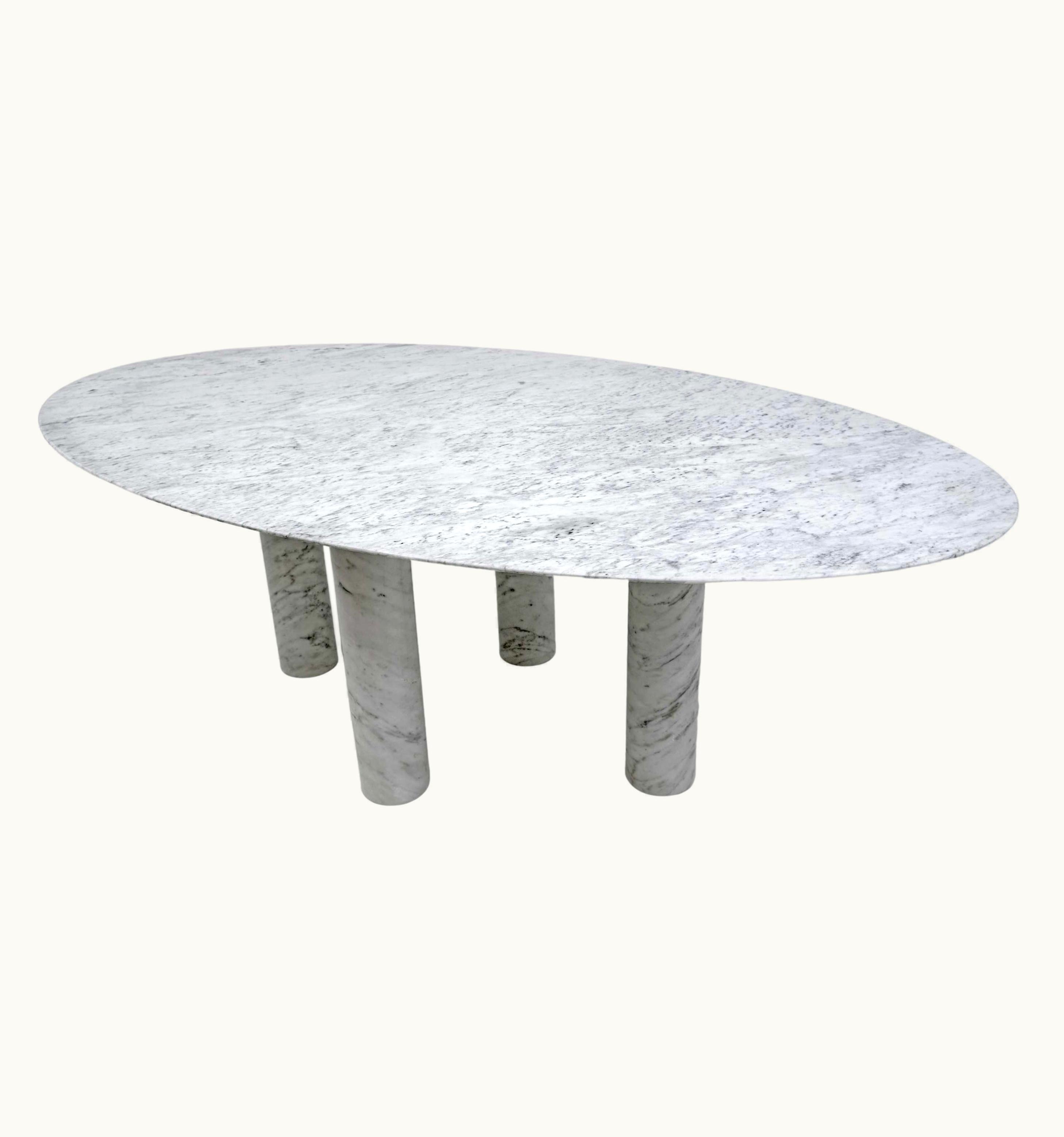 Mario Bellini Mario Bellini Italian Carrara Marble Oval Dining Table For Cassina, 70s