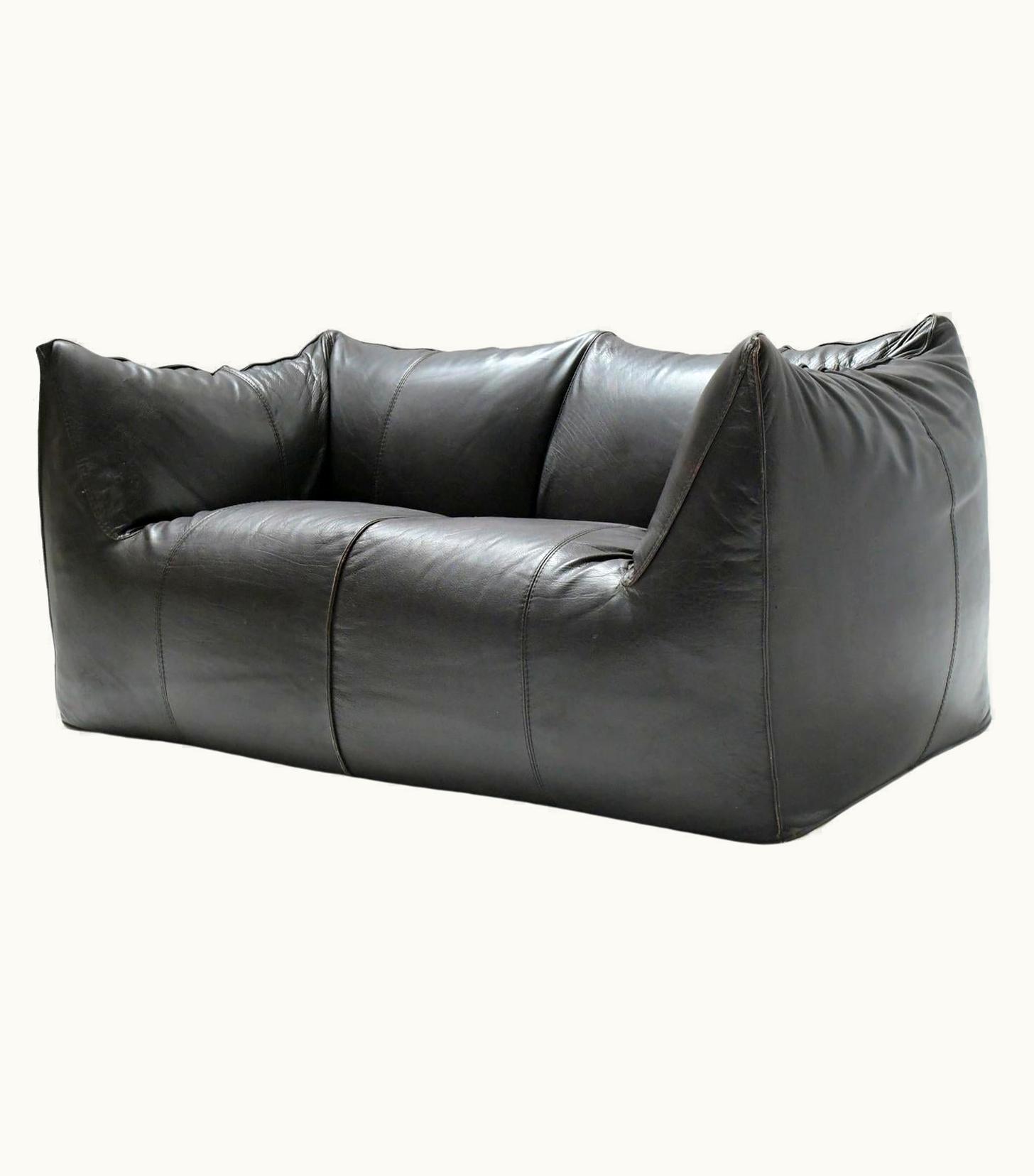 Mario Bellini Mario Bellini Le Bambole In Original Dark Brown Leather By Mario Bellini For B&B Italia