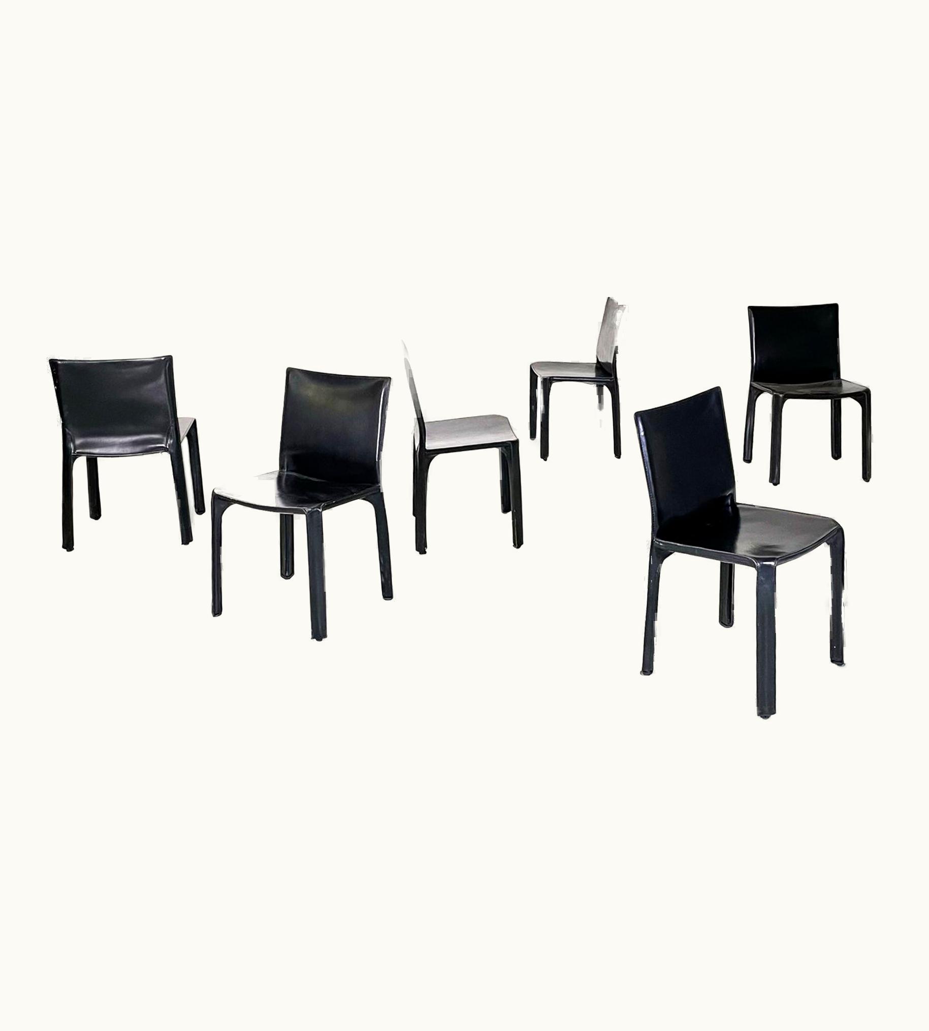 Mario Bellini Mario Bellini Italian Modern Leather Chairs Mod CAB 414 By Mario Bellini For Cassina, 1980s