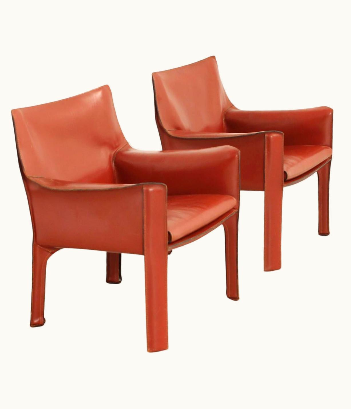 Mario Bellini Mario Bellini Pair Of Cab 414 Armchairs By Mario Bellini For Cassina